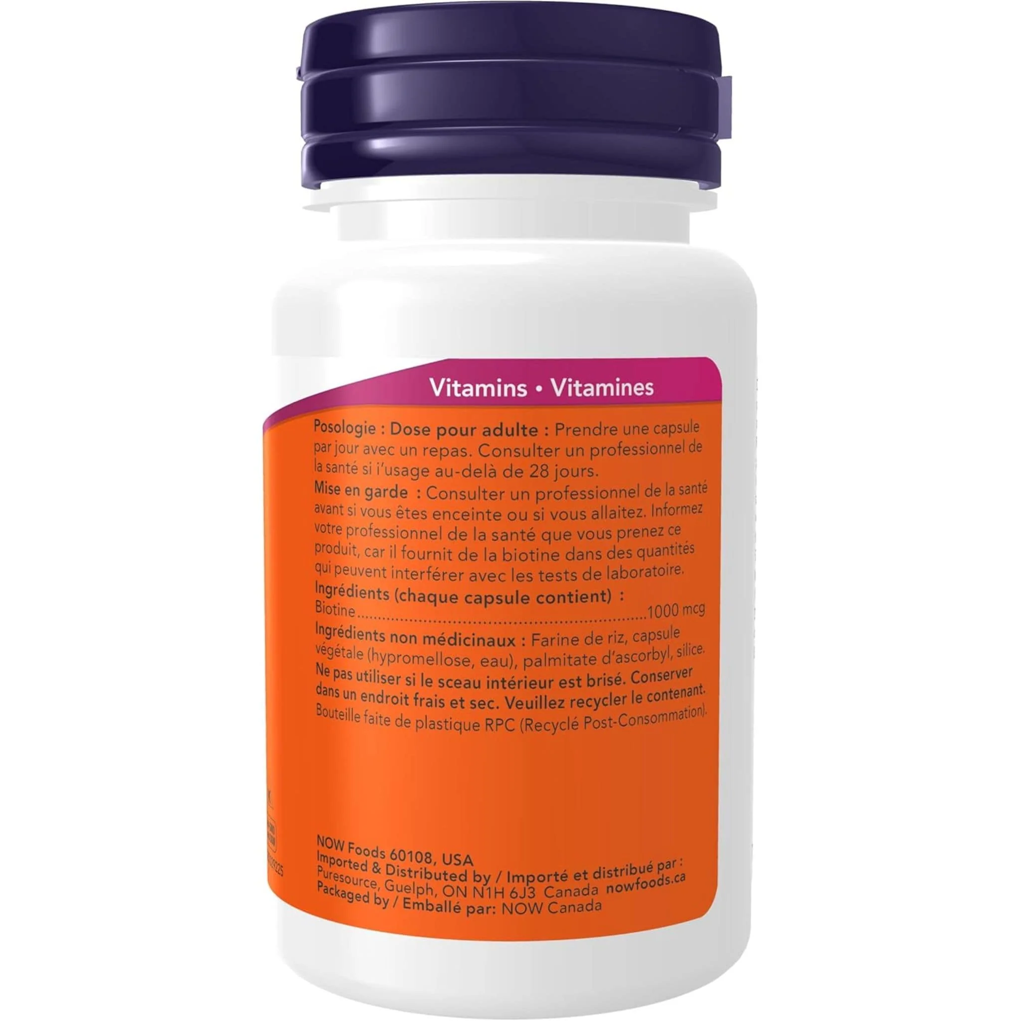 NOW Biotin, 1000mcg, 100 Capsules - Image 4