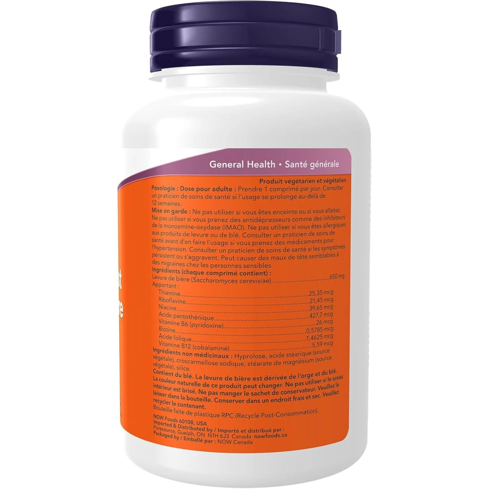 NOW Brewer's Yeast, 650mg, 200 Tablets - Image 3