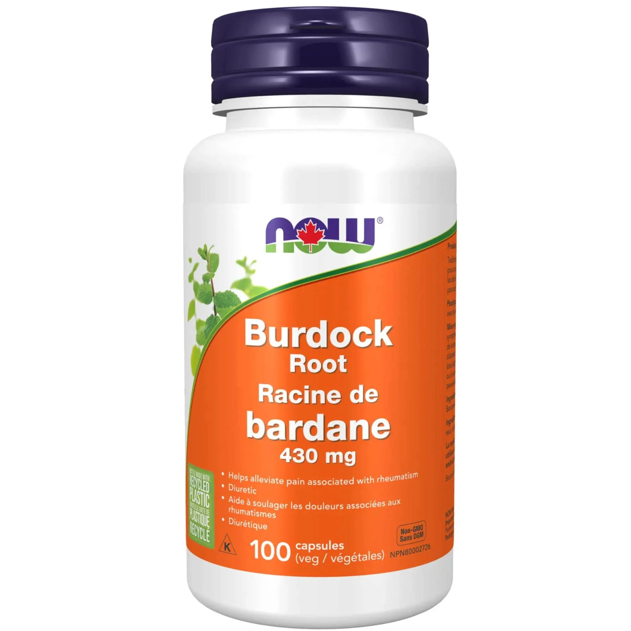 NOW Burdock Root, 430mg, 100 Capsules - Image 2