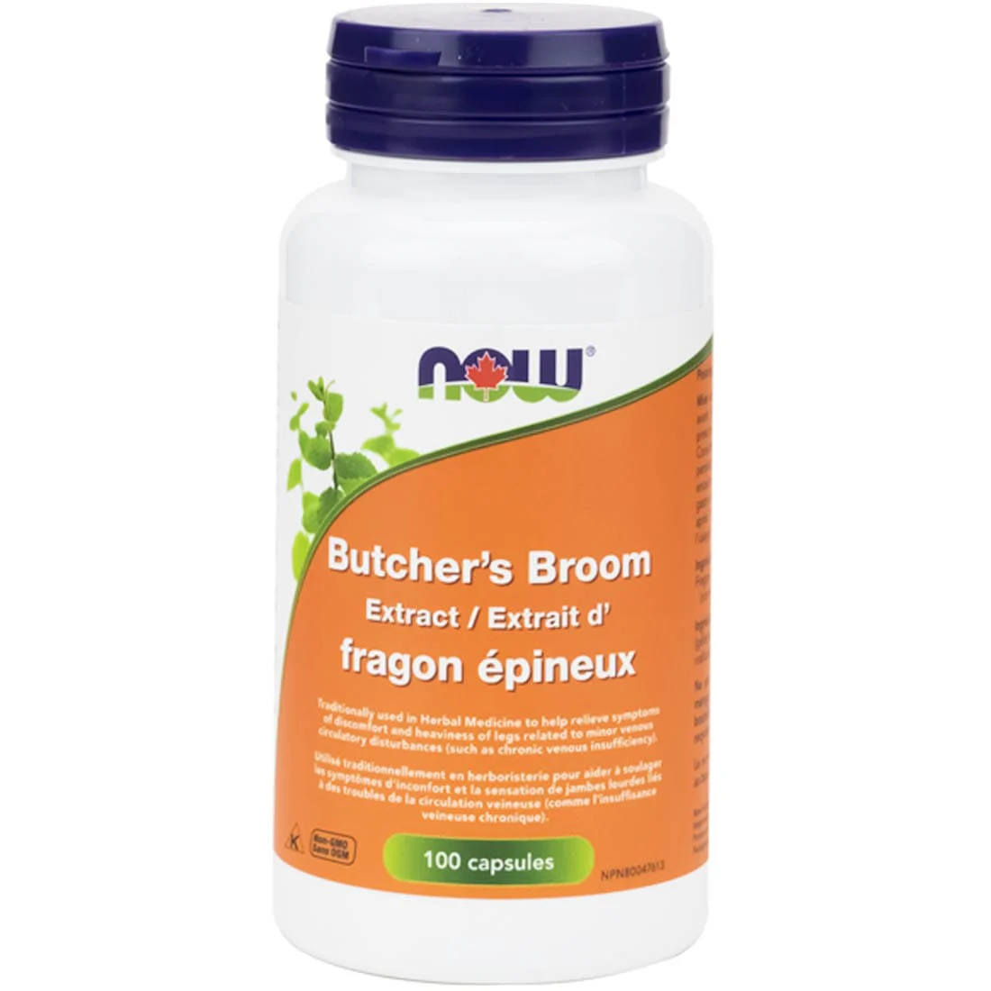 NOW Butcher's Broom, 100mg, (Standardized Extract) 10%, 5:1, 100 Capsules