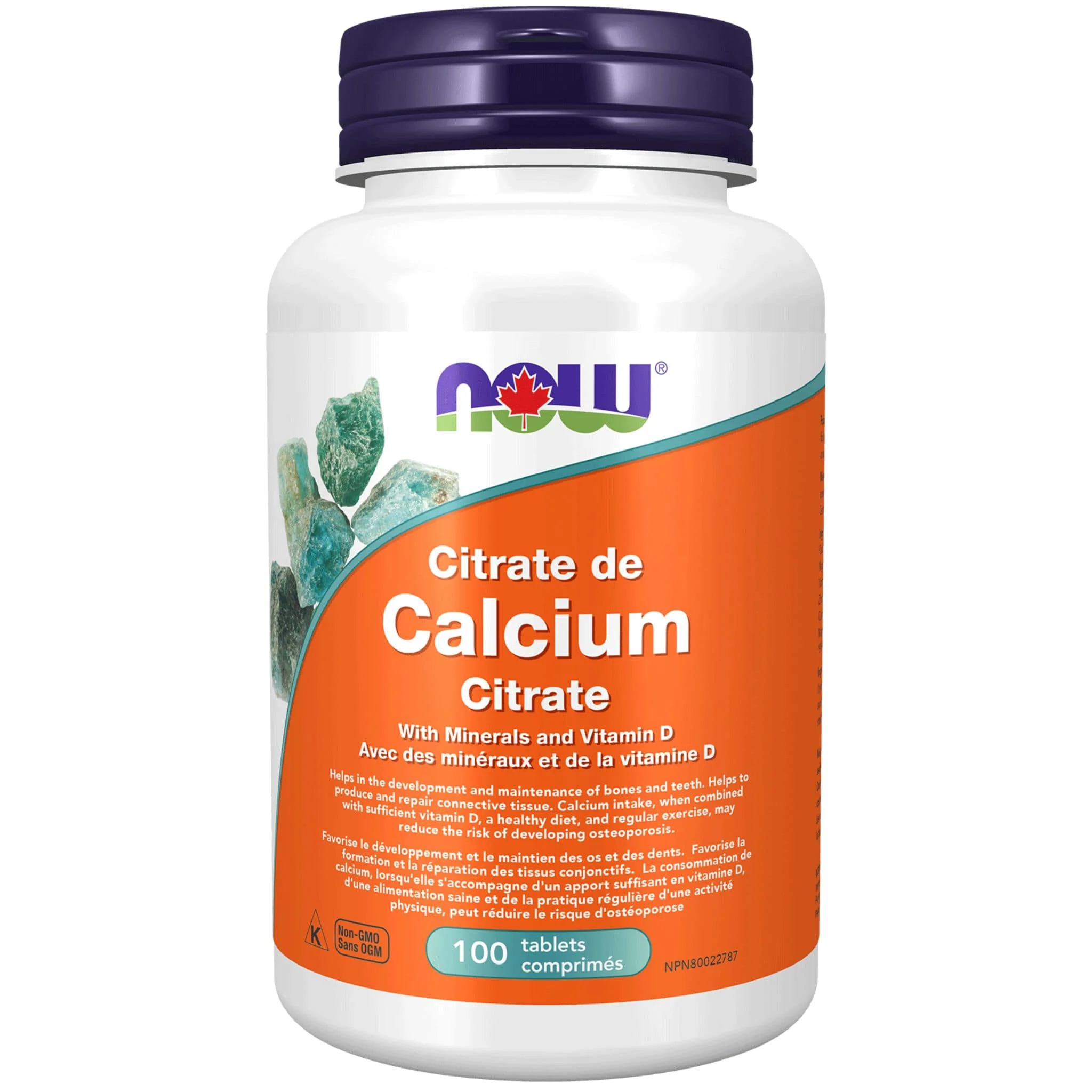 NOW Calcium Citrate Tablets with Magnesium & Zinc, 100 Tablets - Image 2