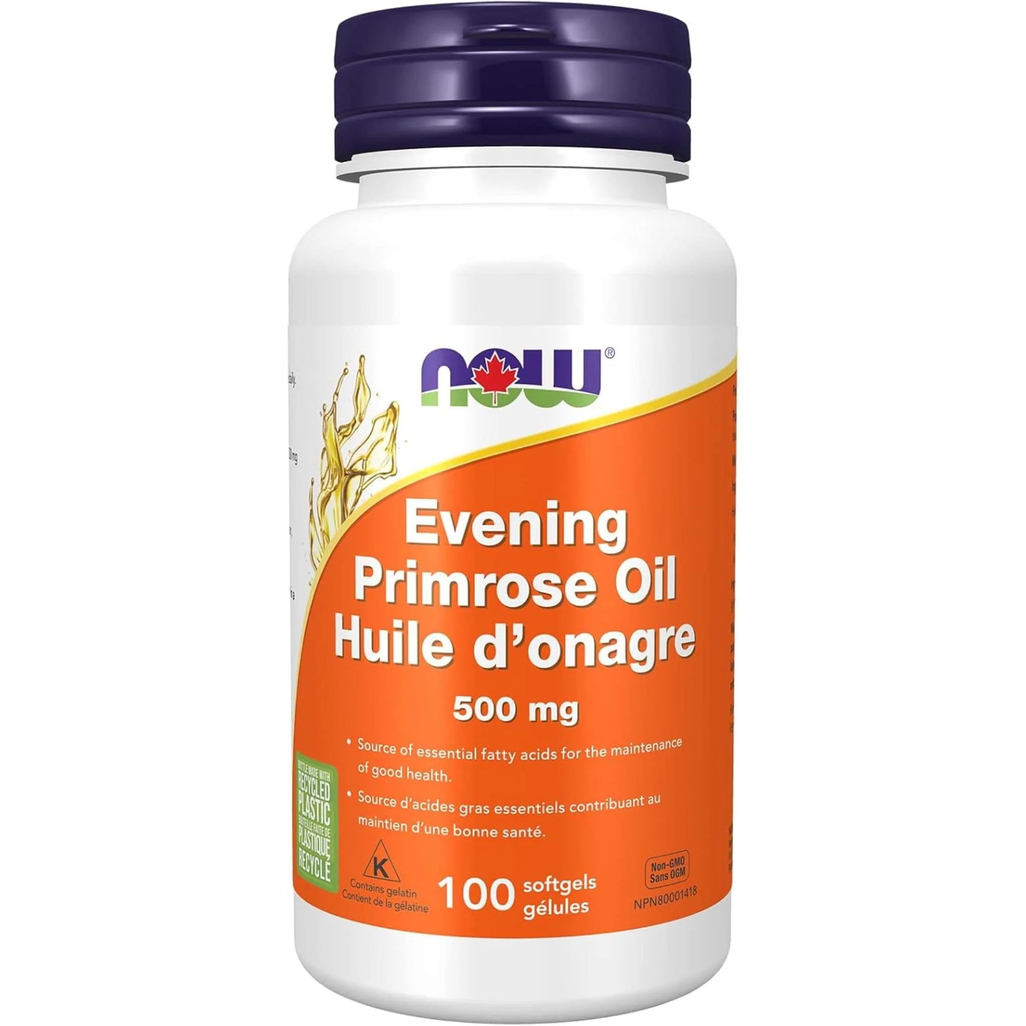 NOW Evening Primrose Oil, 500mg, 100 Softgels - Image 2