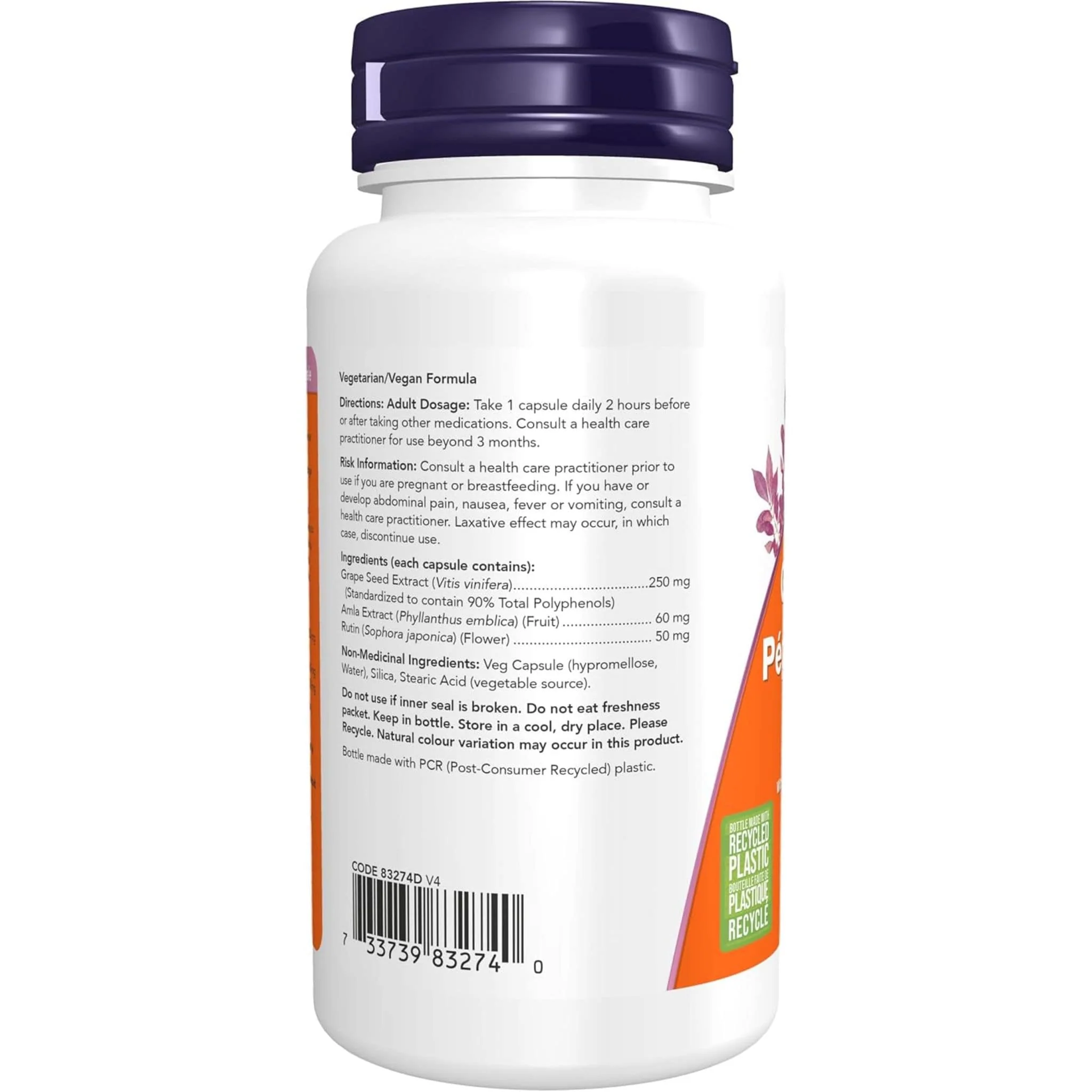 NOW Grape Seed Extract, 250mg, 90 VCaps - Image 4