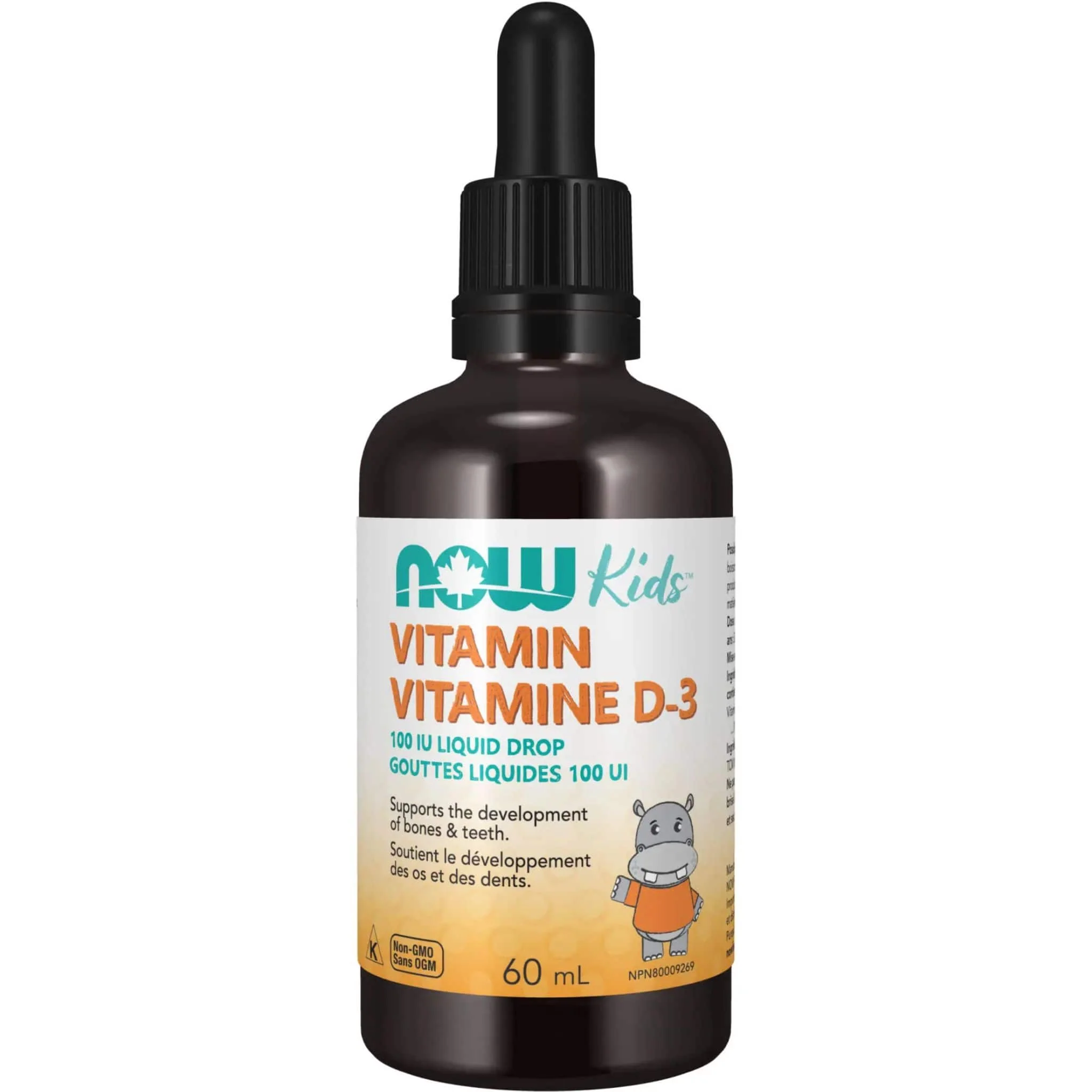 NOW Vitamin D3, Kids Liquid Drops, 100IU, 60ml - Image 2