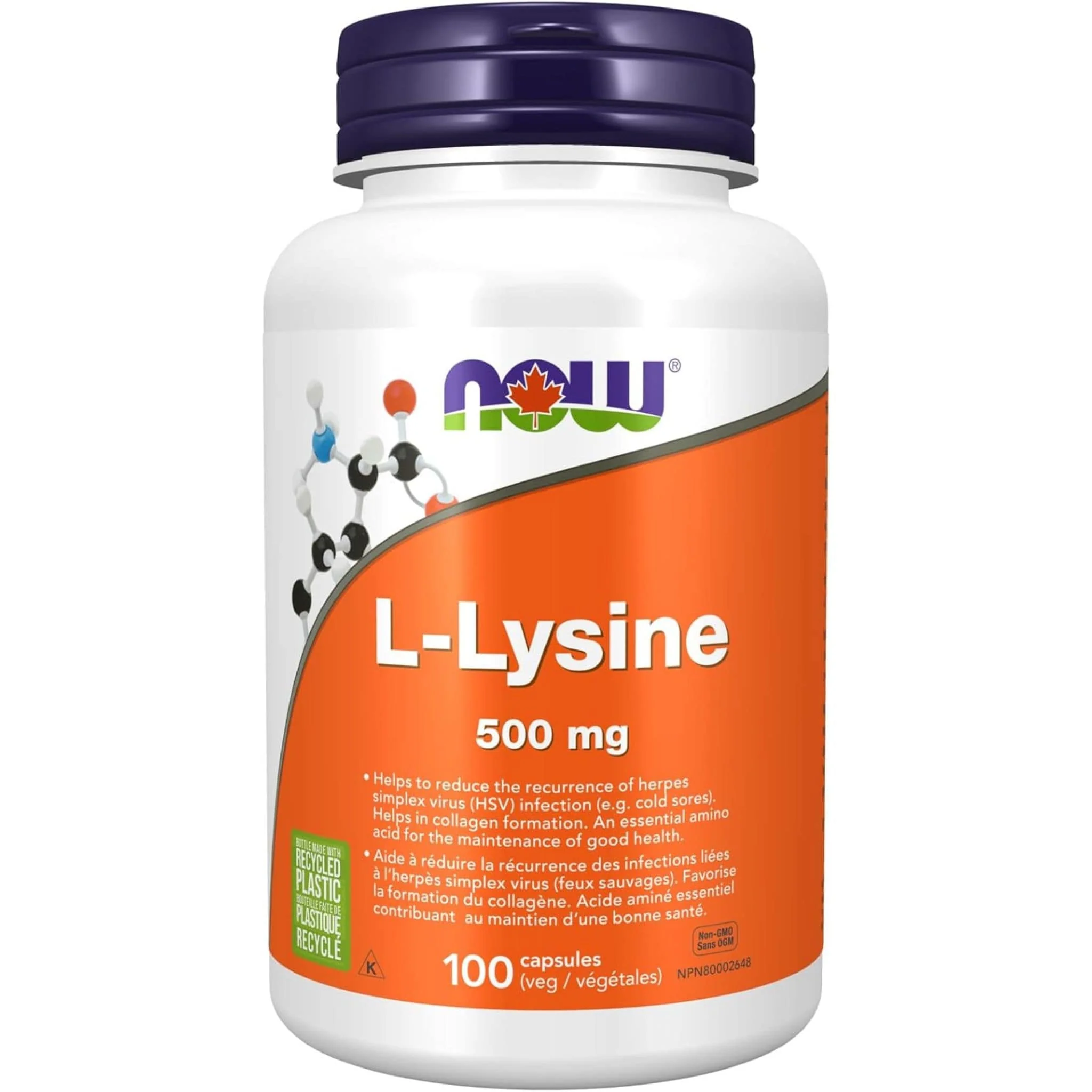 NOW L-Lysine 500mg, Capsules
