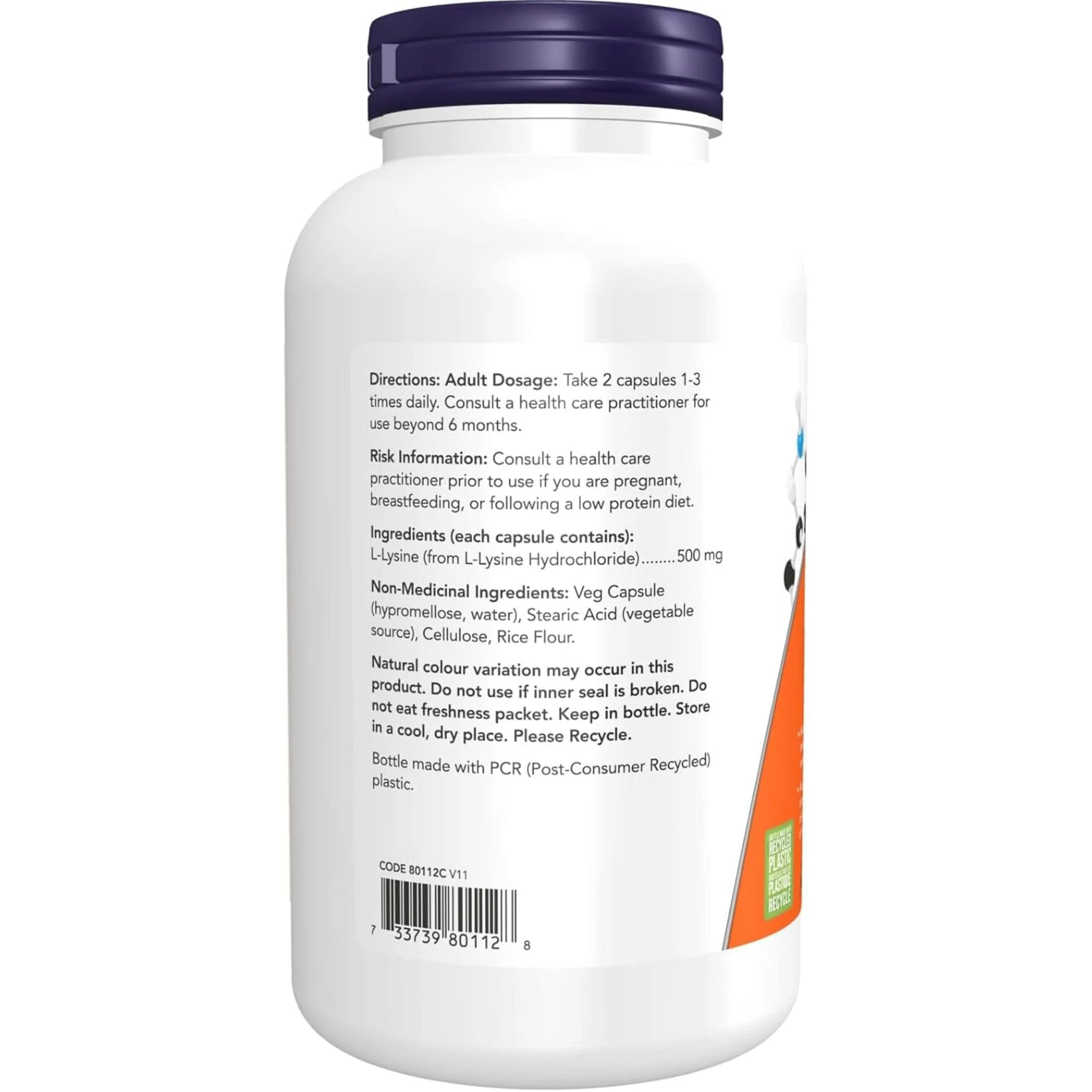 NOW L-Lysine 500mg, Capsules - Image 6