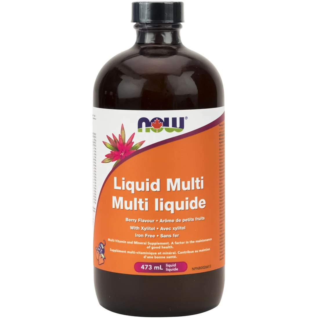 NOW Adult Liquid Multi, Iron Free, 473ml (Glass) - Image 2