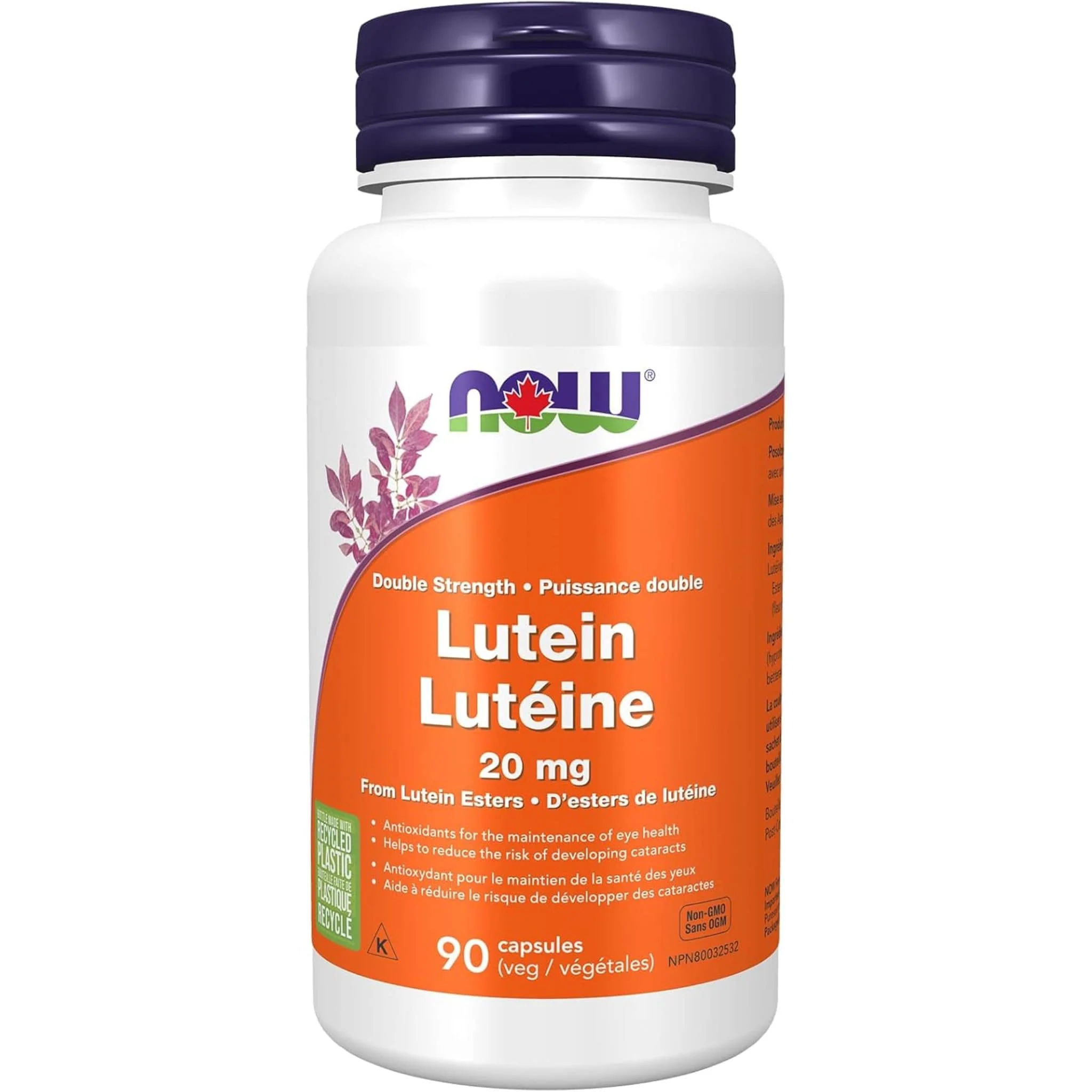 NOW Lutein 20mg (Double Strength), 90 VCaps - Image 2