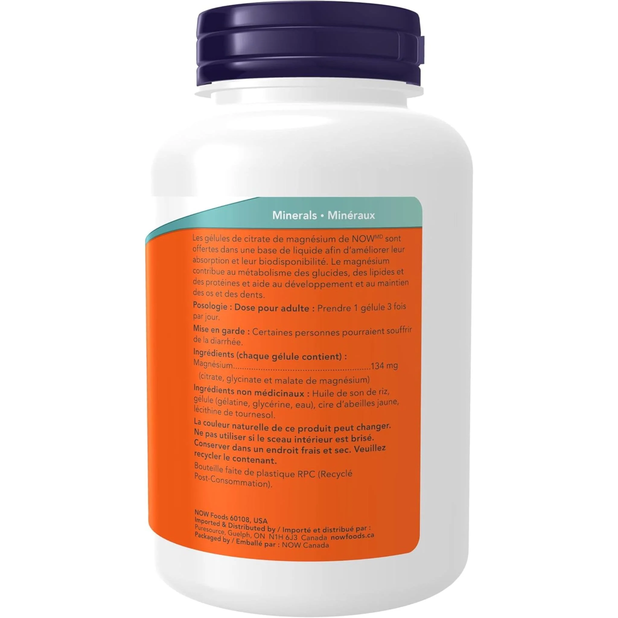NOW Magnesium 134mg Complex, Magnesium Citrate, Magnesium Glycinate, Magnesium Malate Softgels - Image 4