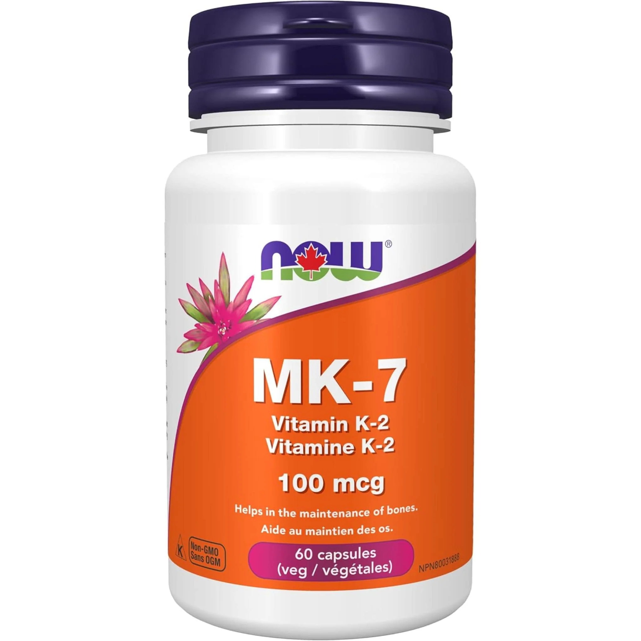 NOW MK-7 Vitamin K2, 100mcg, 60 Vcaps