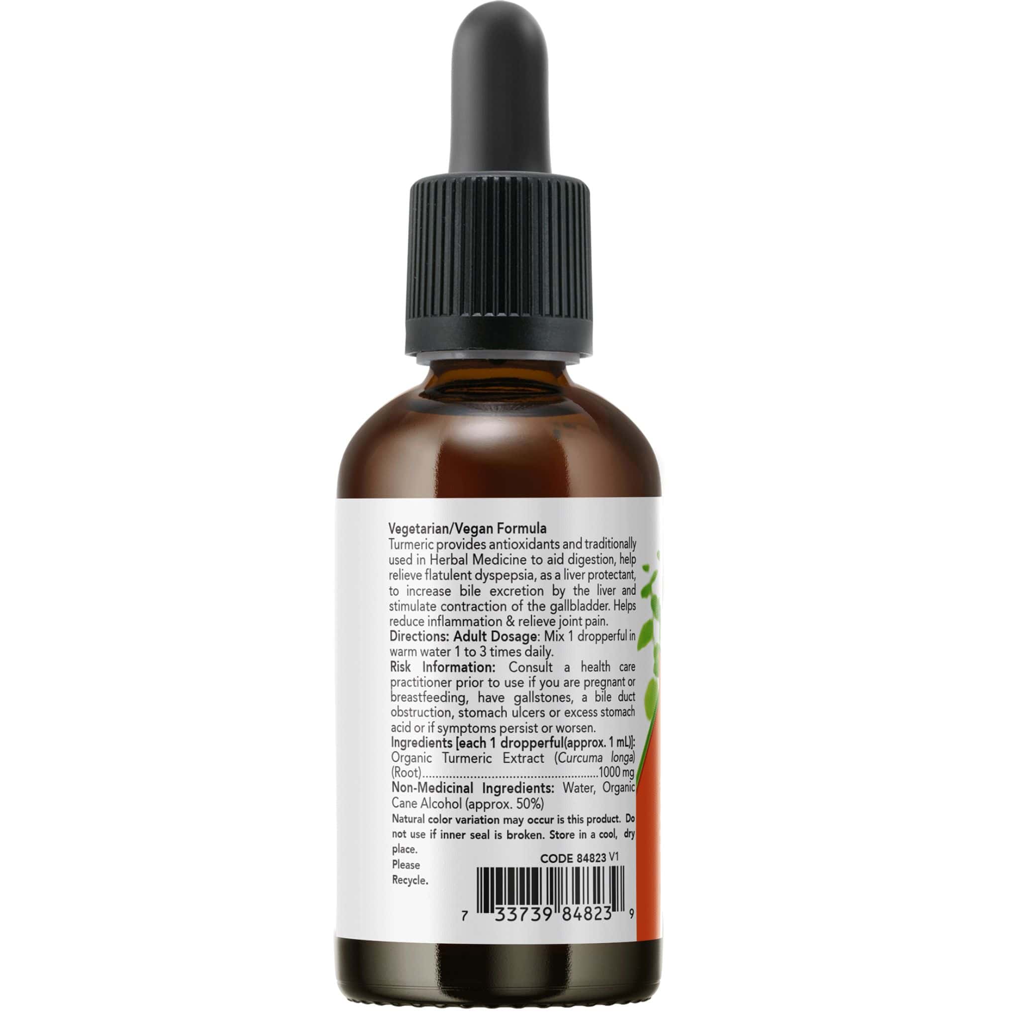 NOW Organic Turmeric Liquid Extract, 59ml - Image 2
