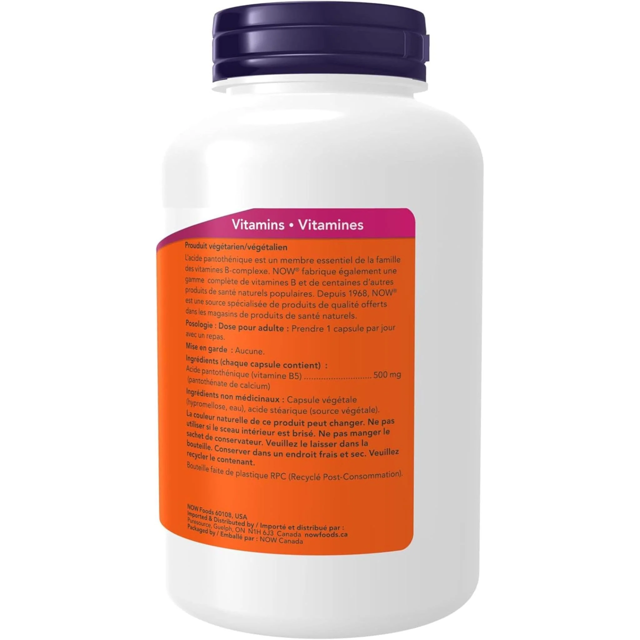 NOW Pantothenic Acid 500mg - Image 7