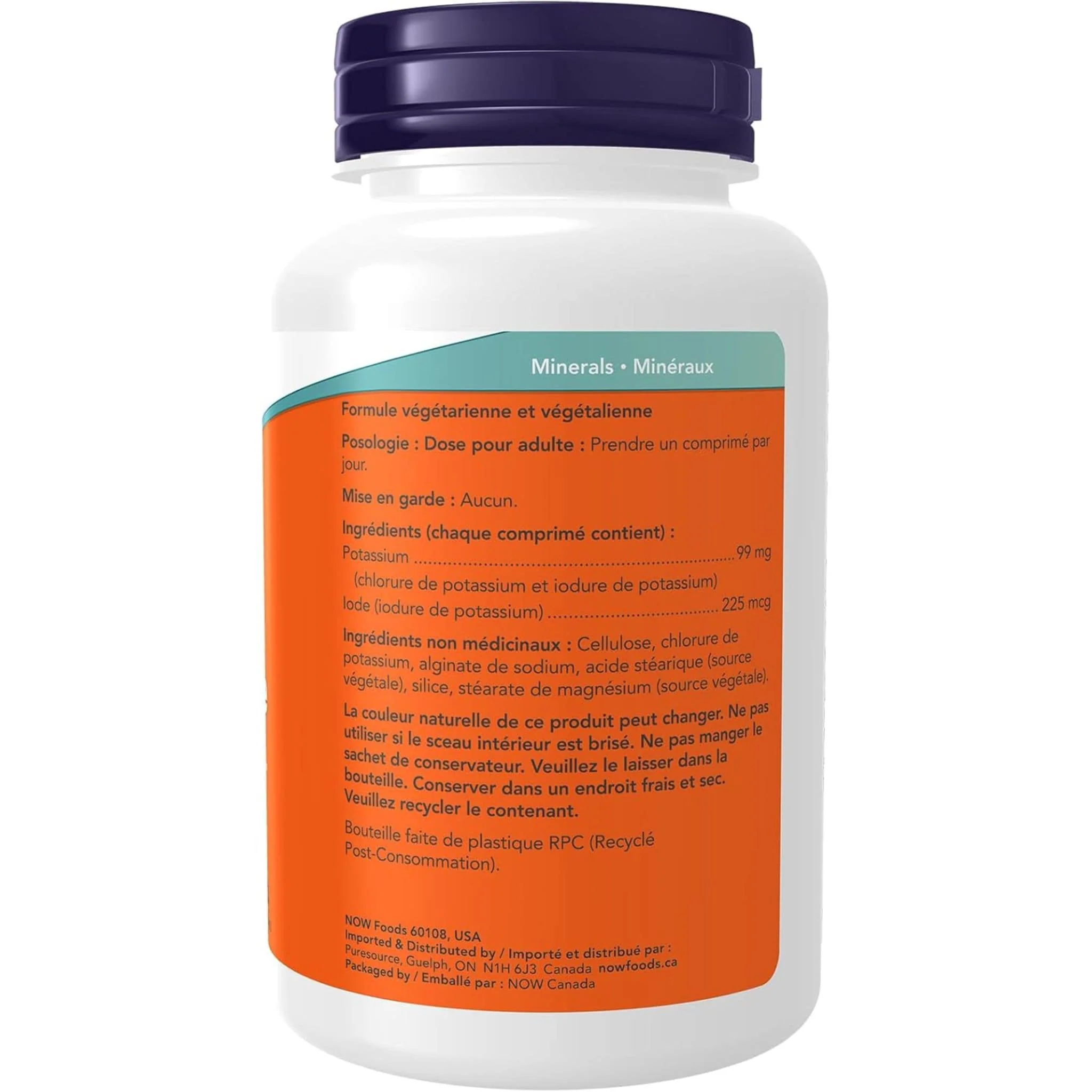 NOW Potassium Iodine Plus 225mcg, 180 Tablets - Image 3