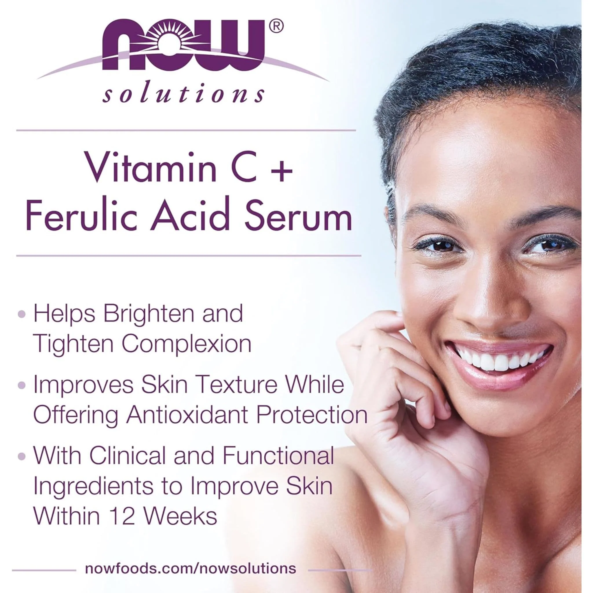 NOW Vitamin C Serum with Ferulic Acid, 30ml - Image 3