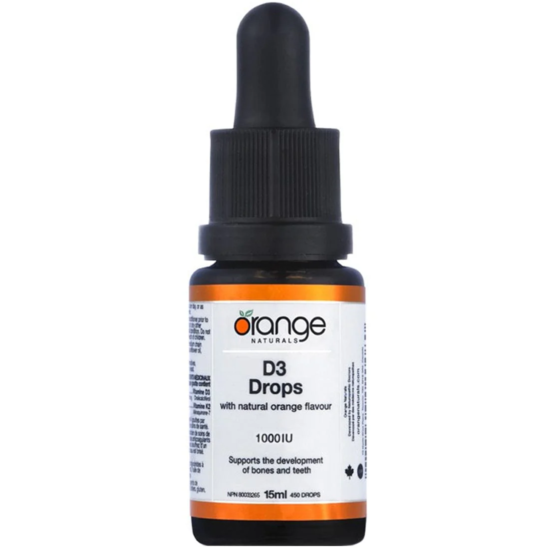 Orange Naturals D3 Drops 1000IU, 243 Drops (15ml) - Image 2