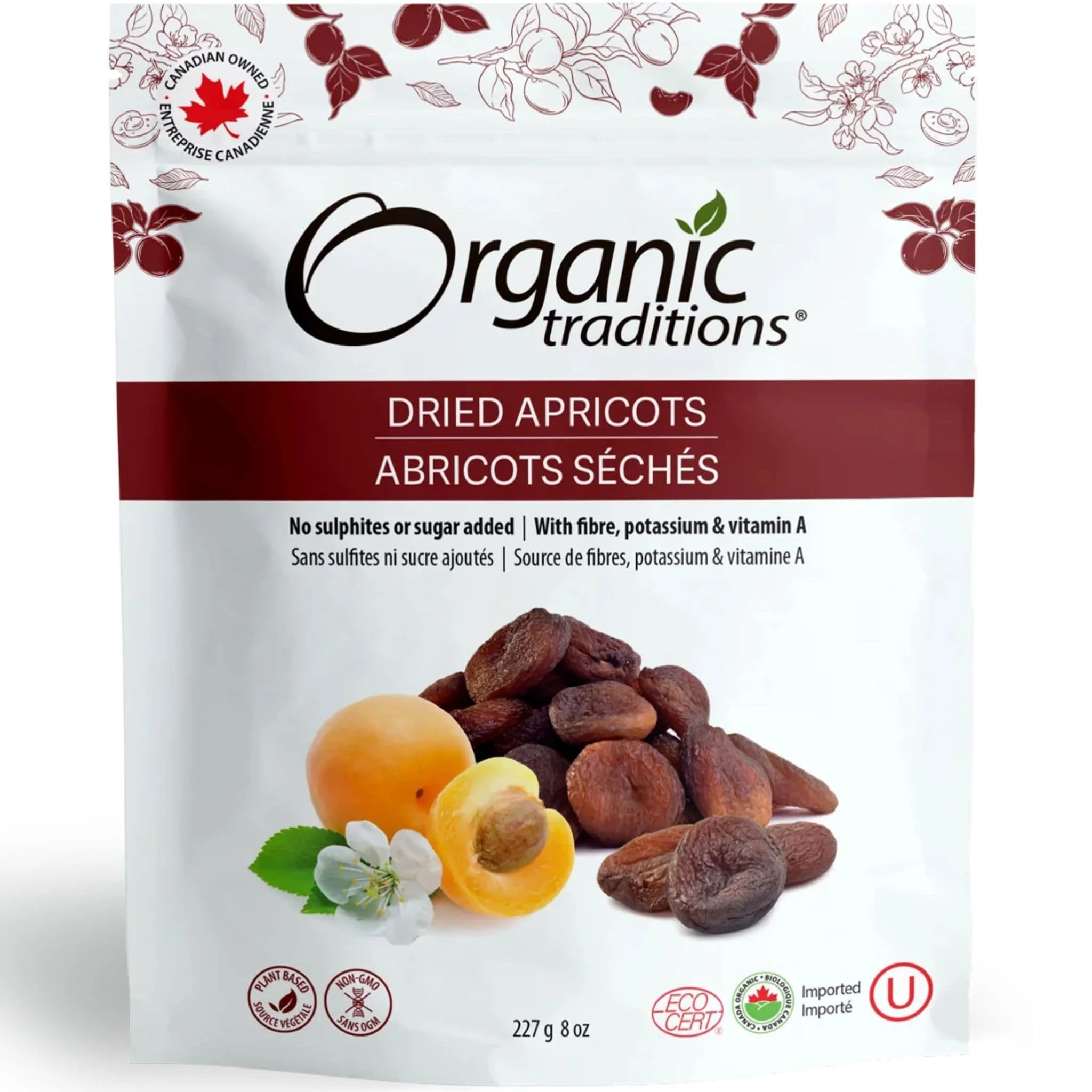 Organic Traditions Dried Apricots, 227g
