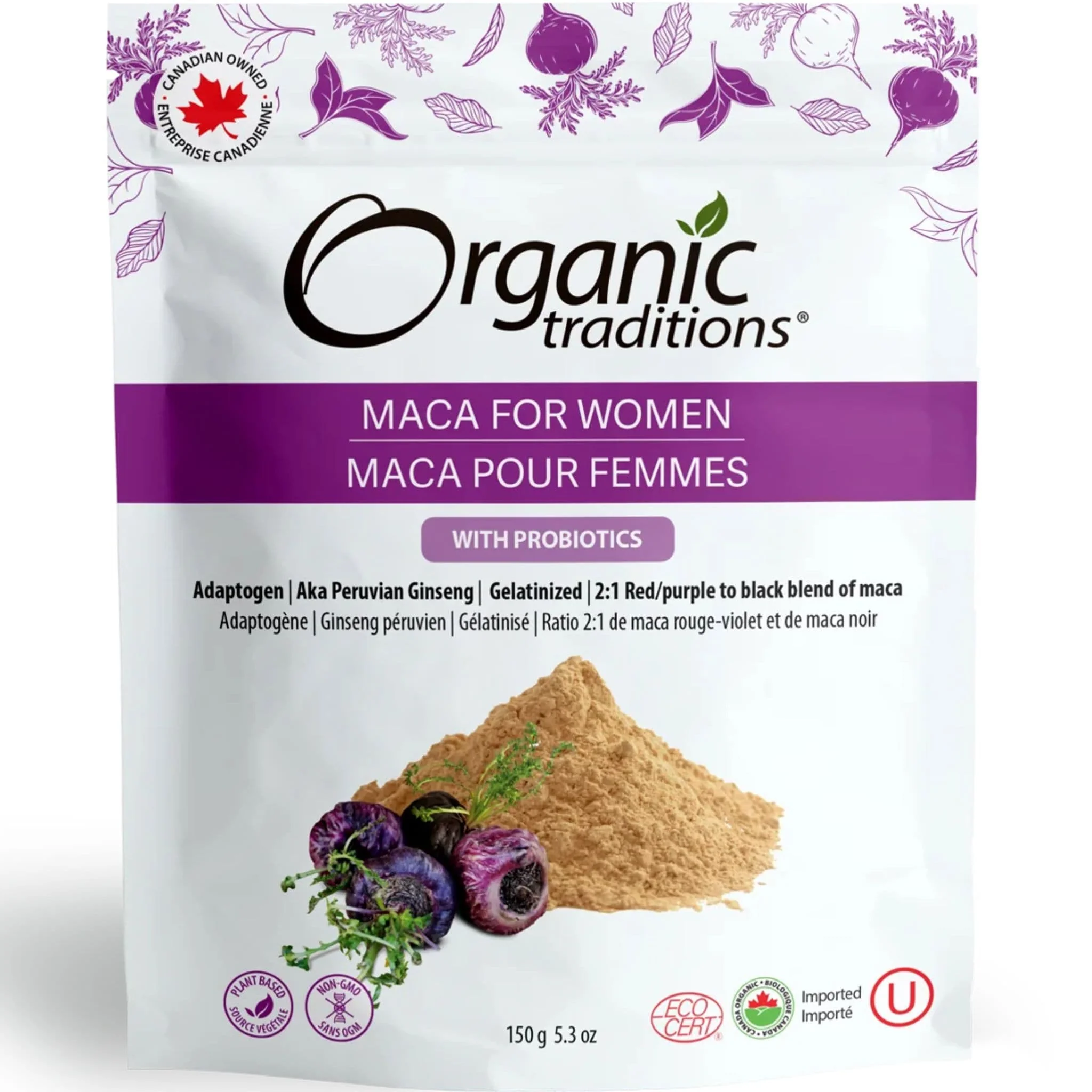 Organic Traditions Maca Women's Powder with Probiotics, 150g