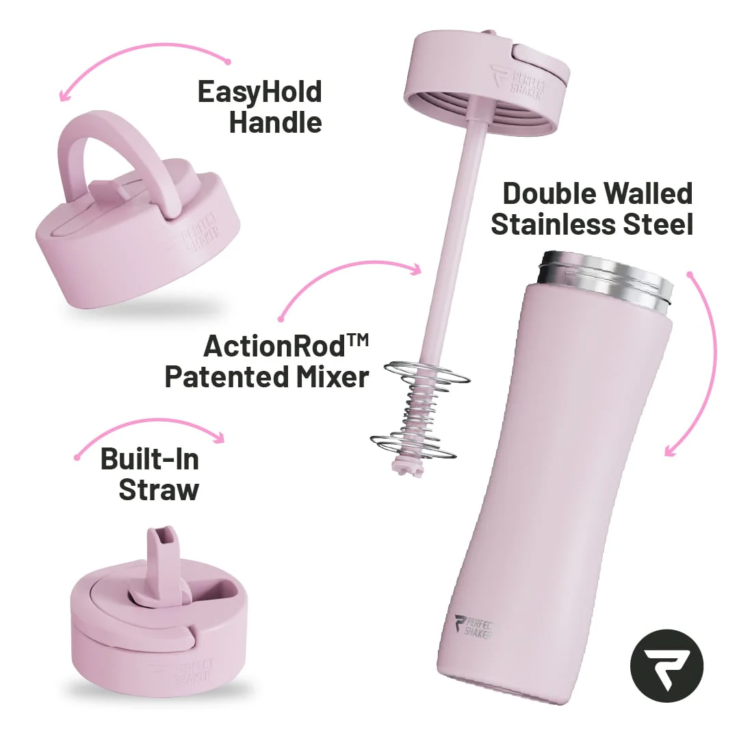 PerfectShaker LUMA Stainless Steel Shaker Cup with Straw, Double Wall Insulated Cold 12+ Hours, Leak-Proof and Dishwasher Safe, 650ml - Image 10