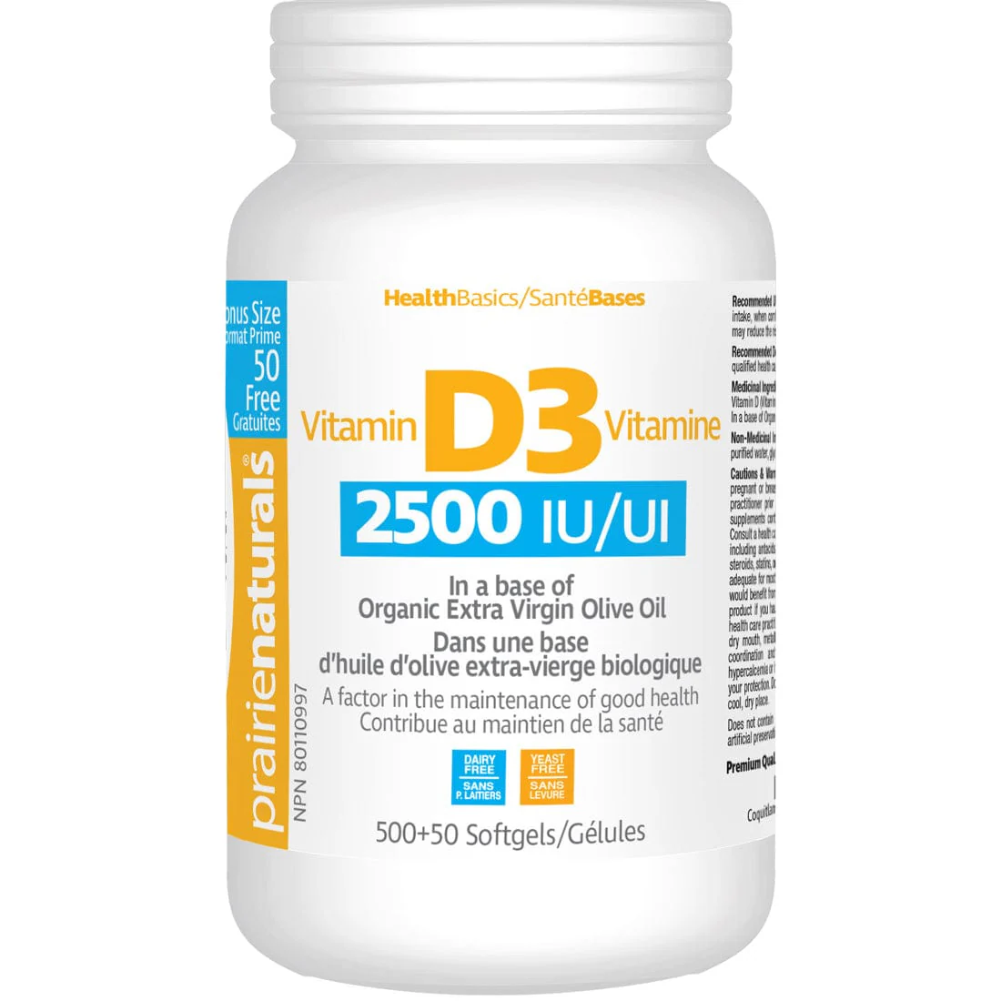 Prairie Naturals Vitamin D 2500IU Softgels - Image 2