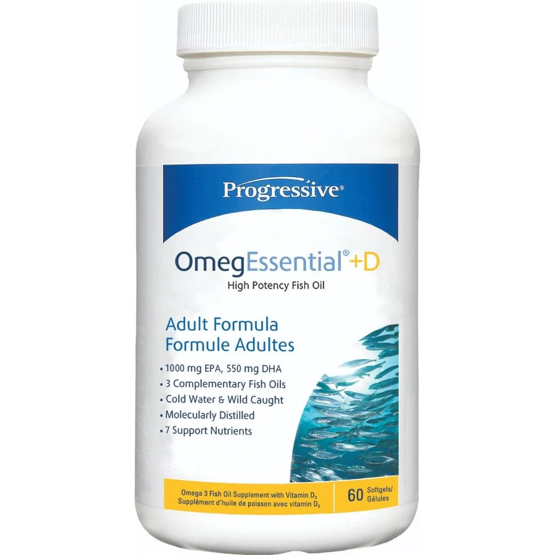 Progressive OmegEssential + D, High Potency Fish Oil, Softgels - Image 2