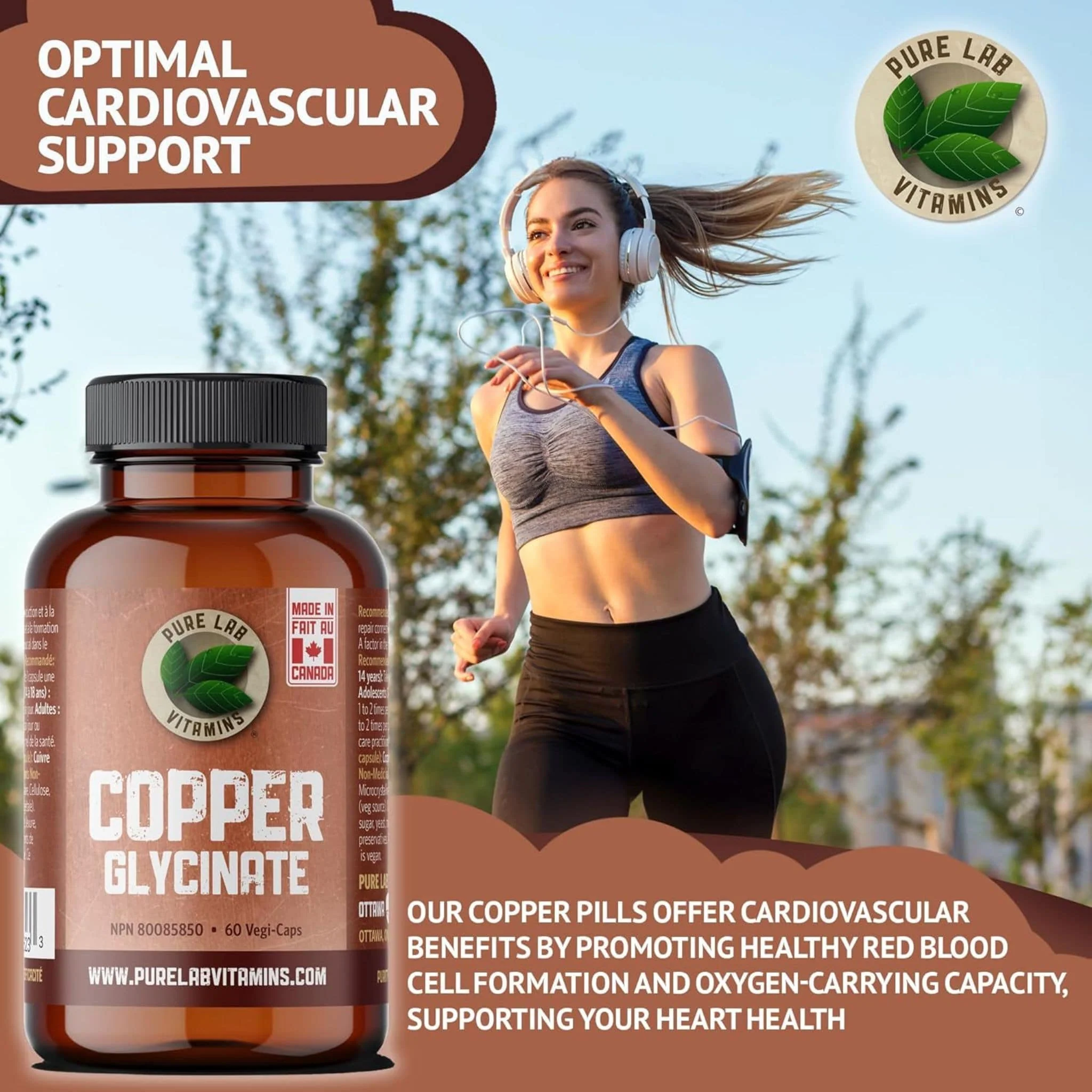 Pure Lab Vitamins Copper Glycinate 1mg, 60-150 Capsules - Image 3