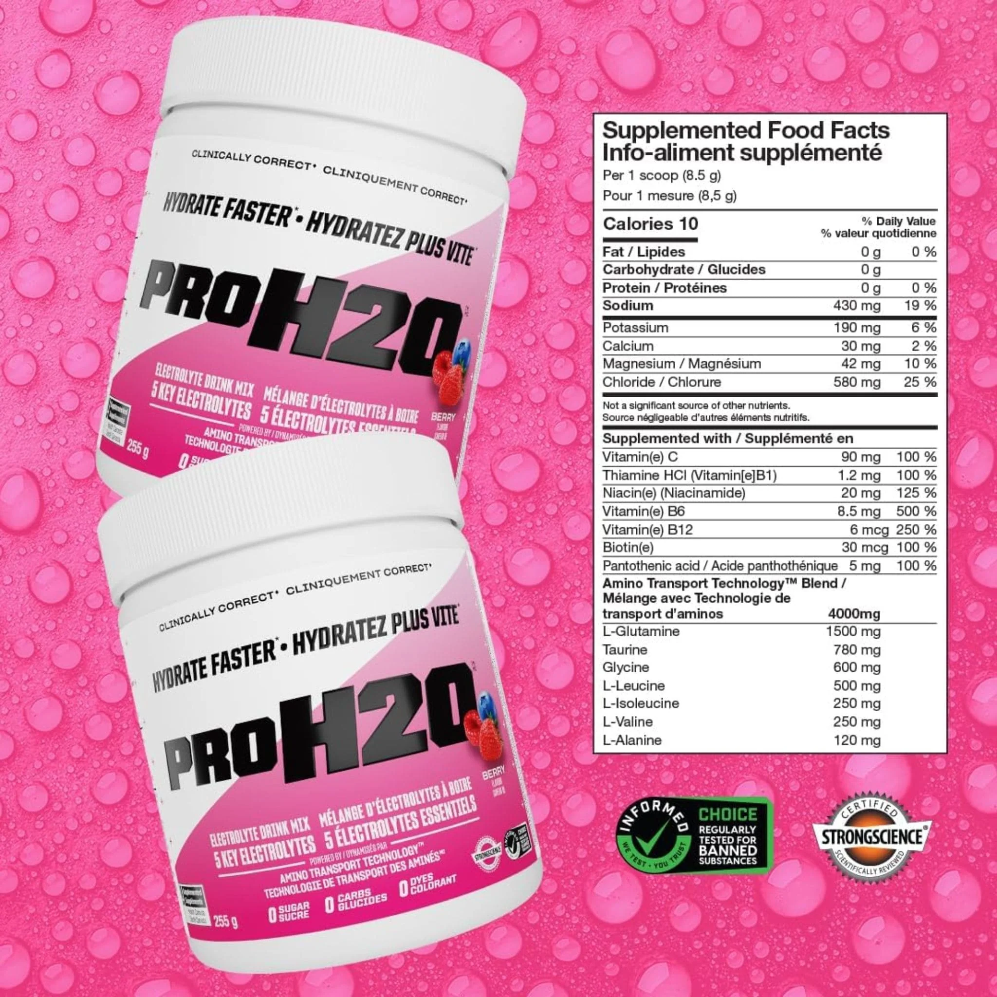 PVL Pro Series Pro H20, Rapid Hydration Electrolytes, 255g - Image 14