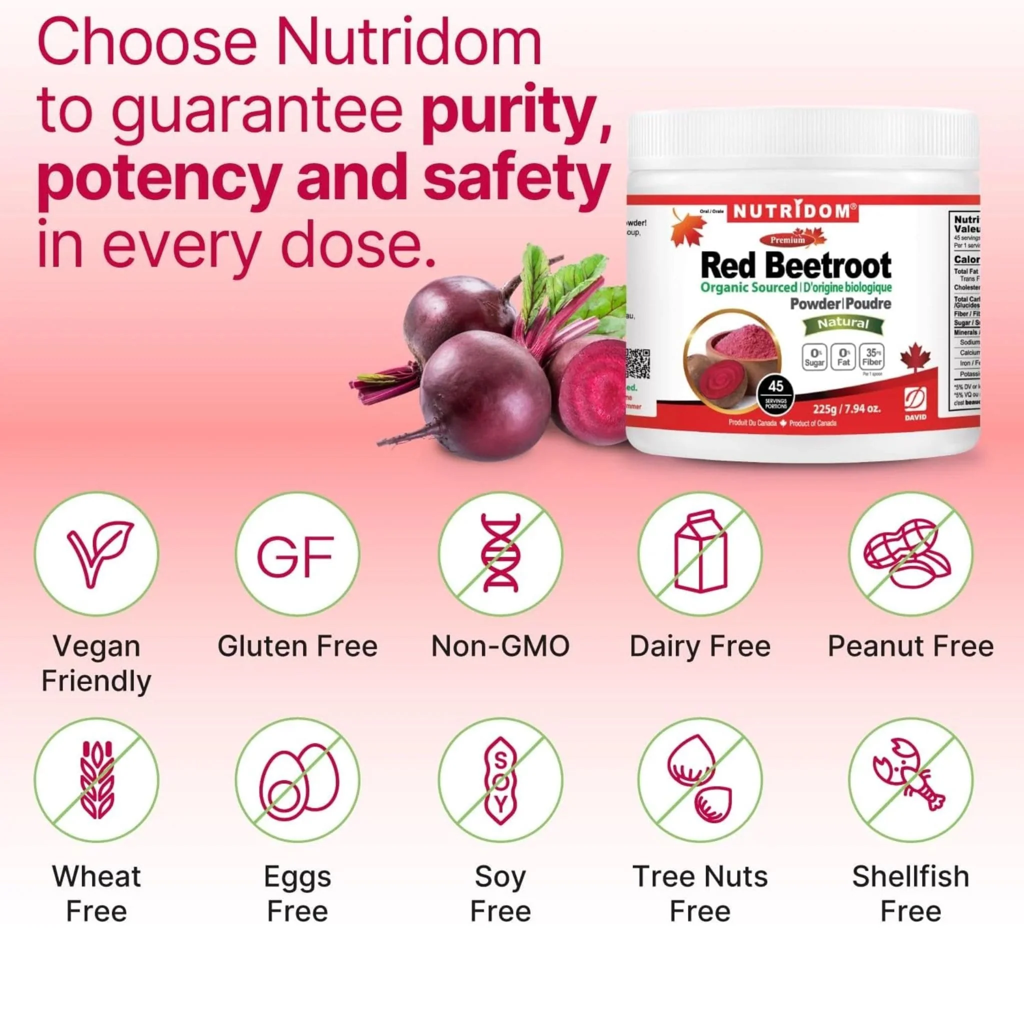 Nutridom Red Beetroot Powder, Supports Cardiovascular Health, 225g - Image 5