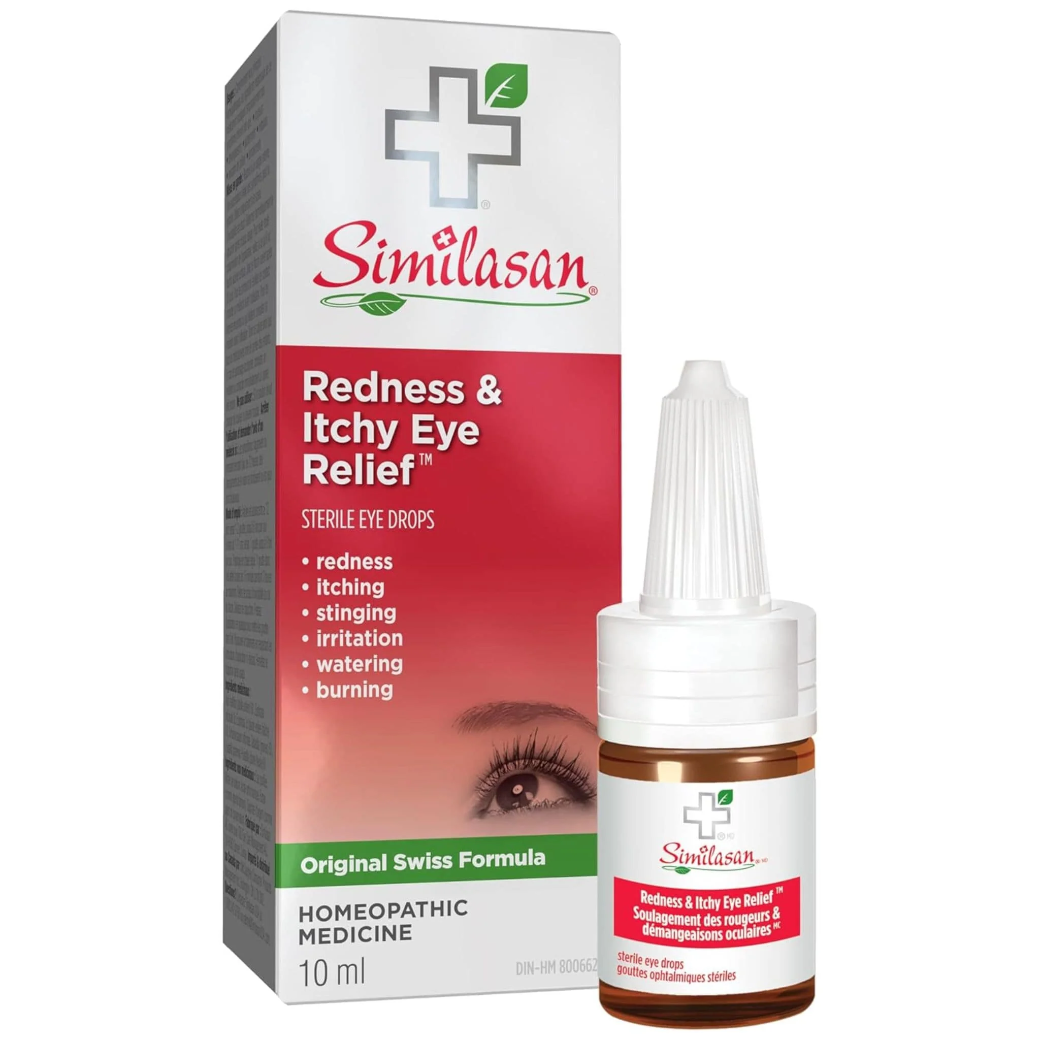 Similasan Redness and Itchy Eye Relief Liquid Drops, Natural Homeopathic Formula for Redness, Itching, Burning and Irritation, Safe for All Ages, 10ml