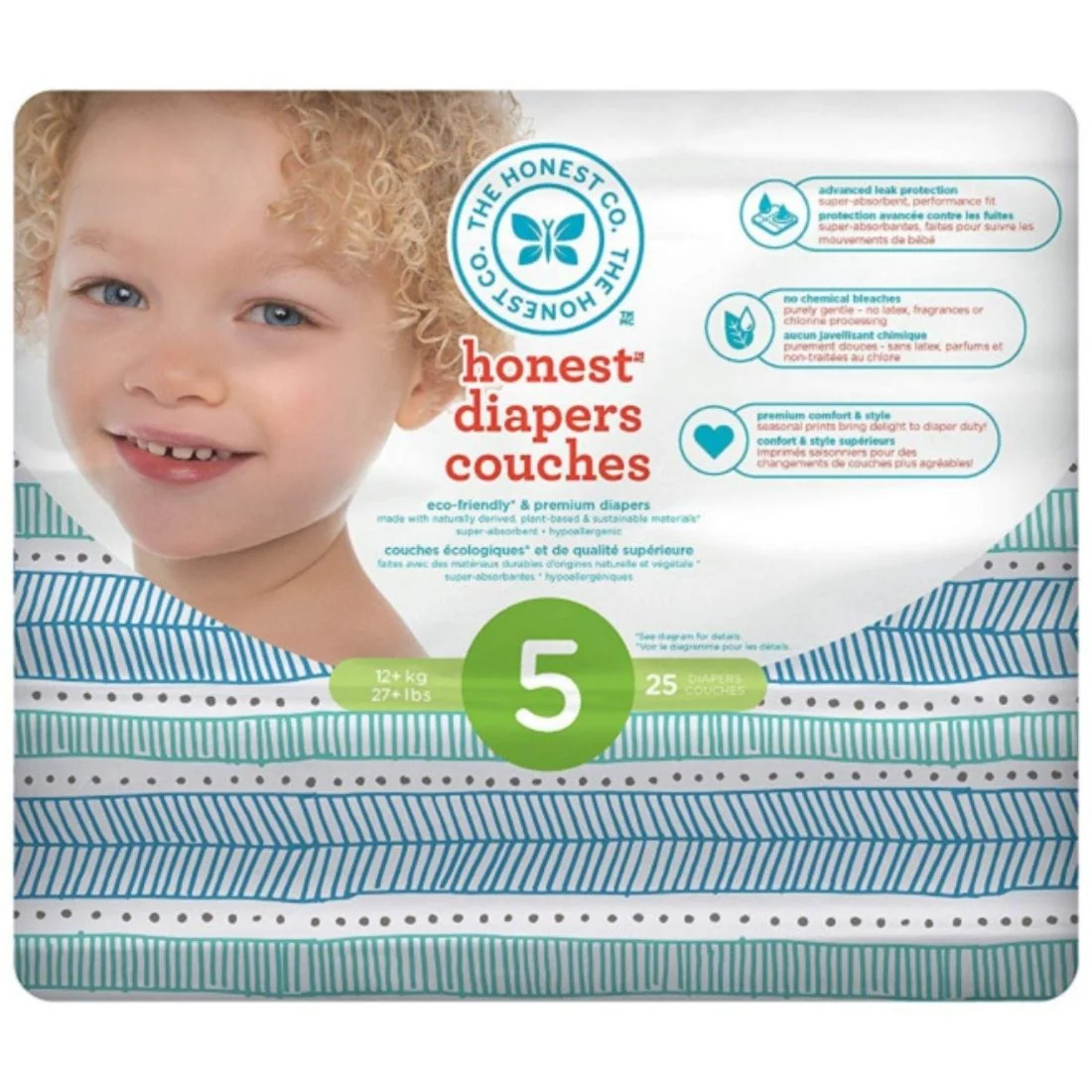 The Honest Company DIAPERS  -  TEAL TRIBAL, CLEARANCE 50% Off Final Sale