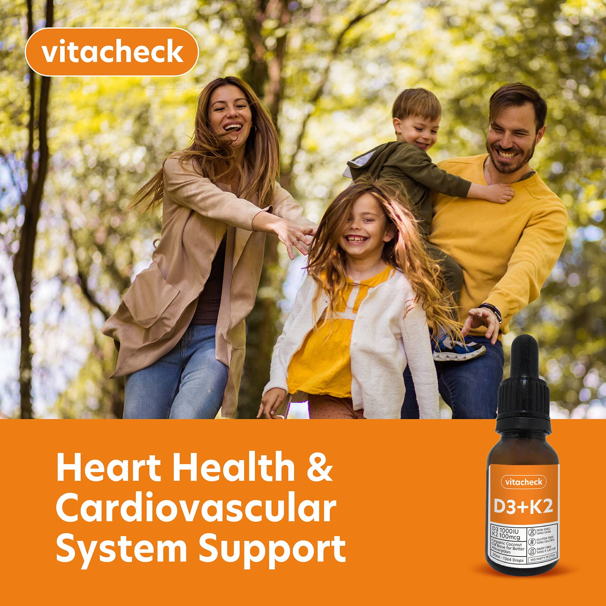 Vitacheck Vitamin D3 + K2 Liquid Drops in Organic MCT Oil, Vitamin D3 1000IU and K2 100mcg, 1364 Drops, 30ml - Image 7