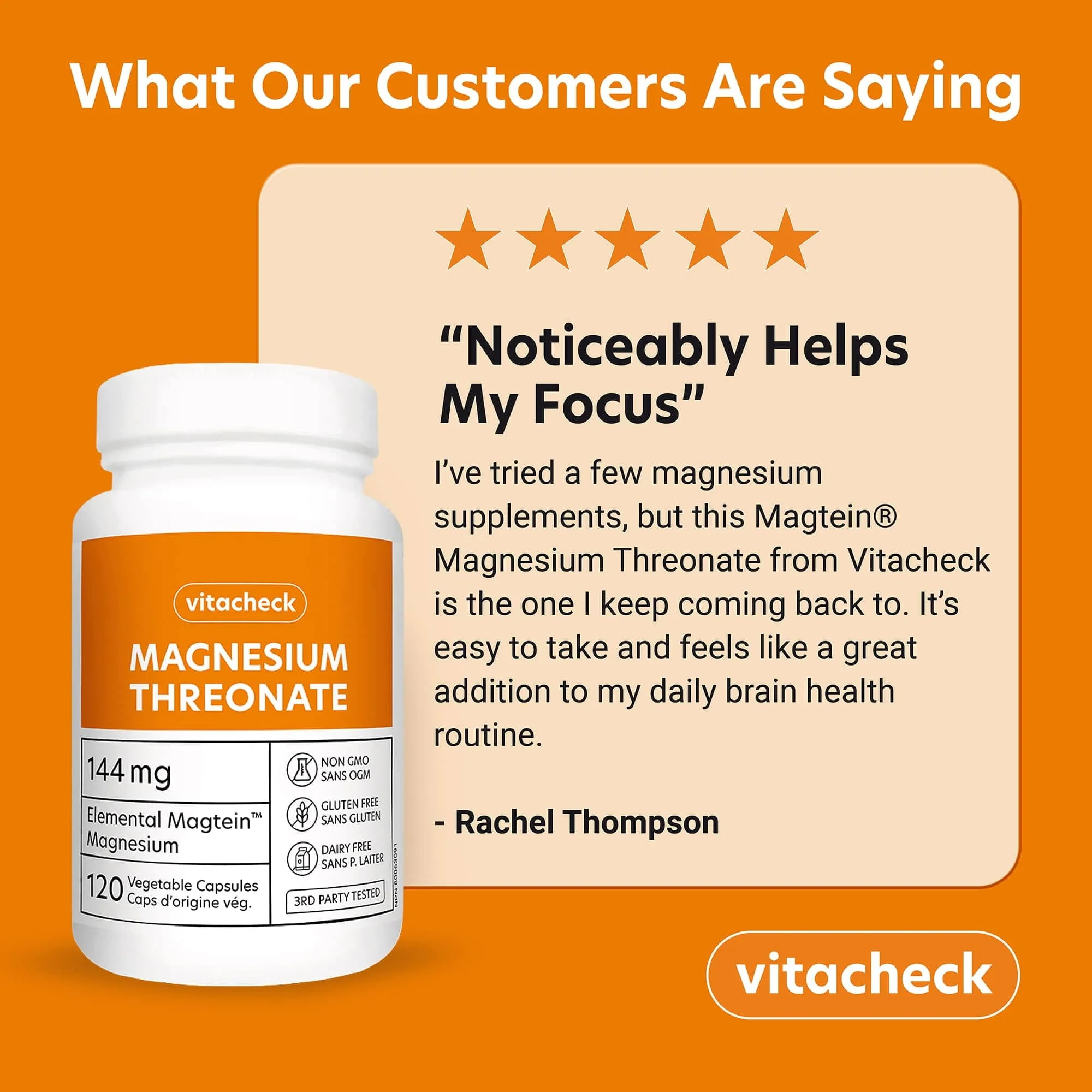 Vitacheck Magnesium Threonate 667mg Magtein, Enhances Cognitive Function, Supports Learning, Memory, Brain Health, 120 Vegetable Capsules CLEARANCE 25% Off Expiry May 2028 Final Sale - Image 6