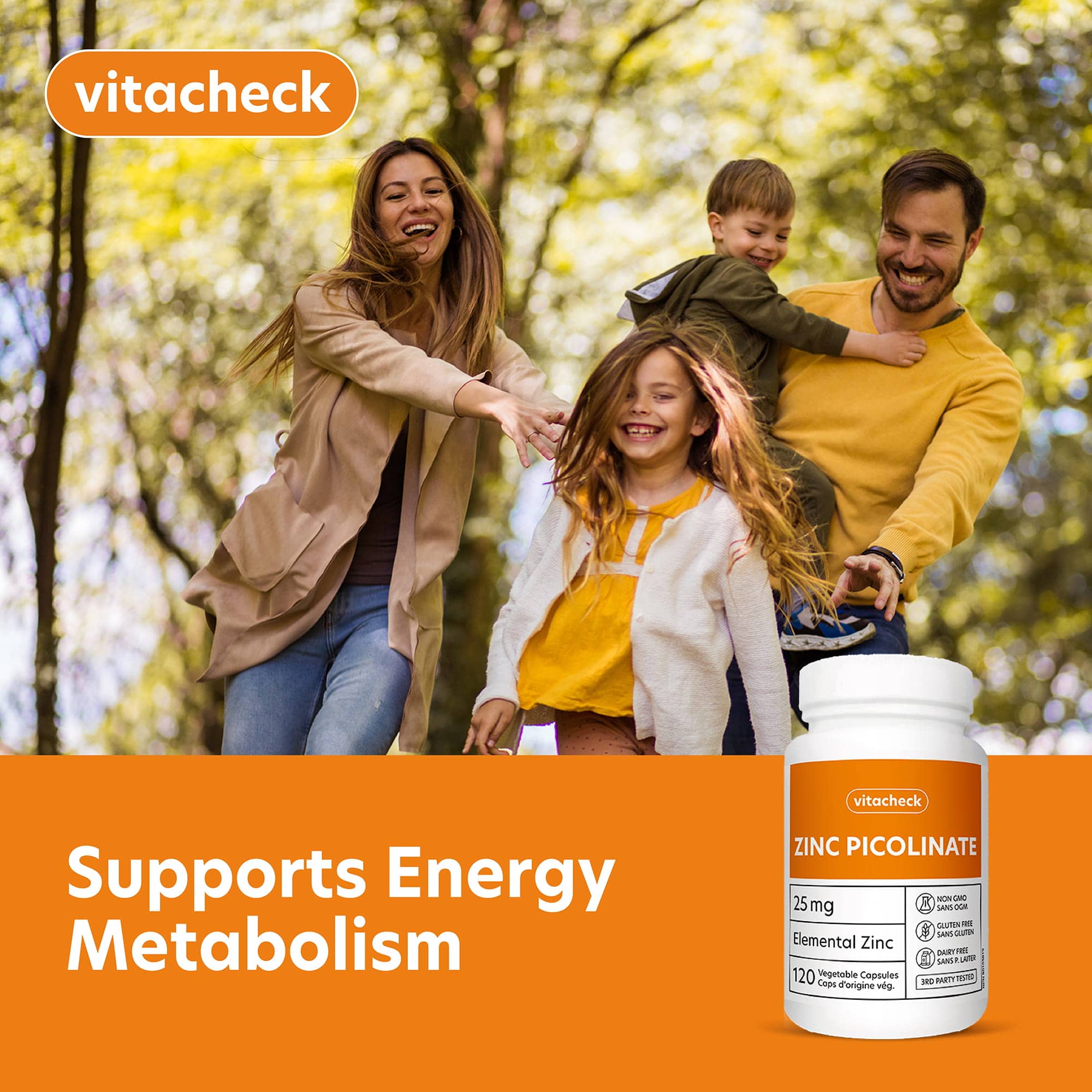 Vitacheck Zinc Picolinate 25mg Extra Strength, Chelated, Immune Health, Energy Metabolism, Hair and Nail Health, 120 Vegetable Capsules - Image 7