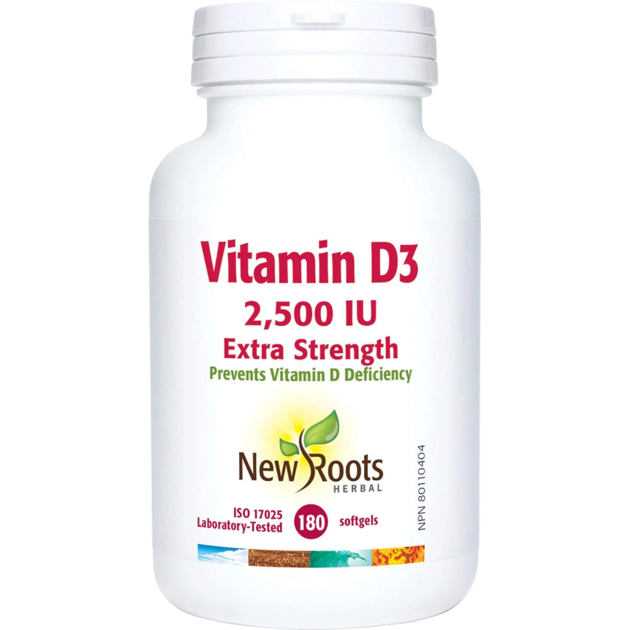 New Roots Vitamin D3 2,500IU Extra Strength, 60-600 Softgels - Image 3
