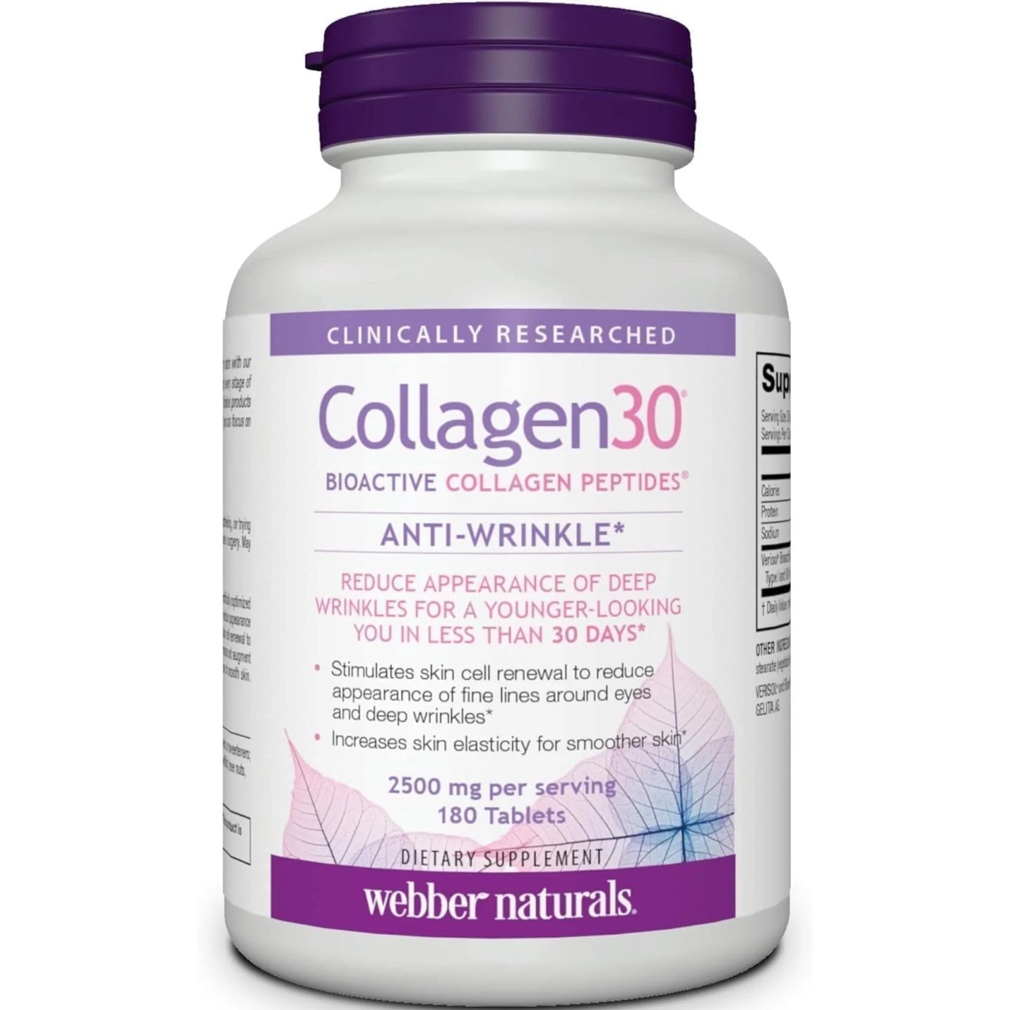 Webber Naturals Collagen 30, Anti-Wrinkle, 2500mg, 180 Tablets - Image 3