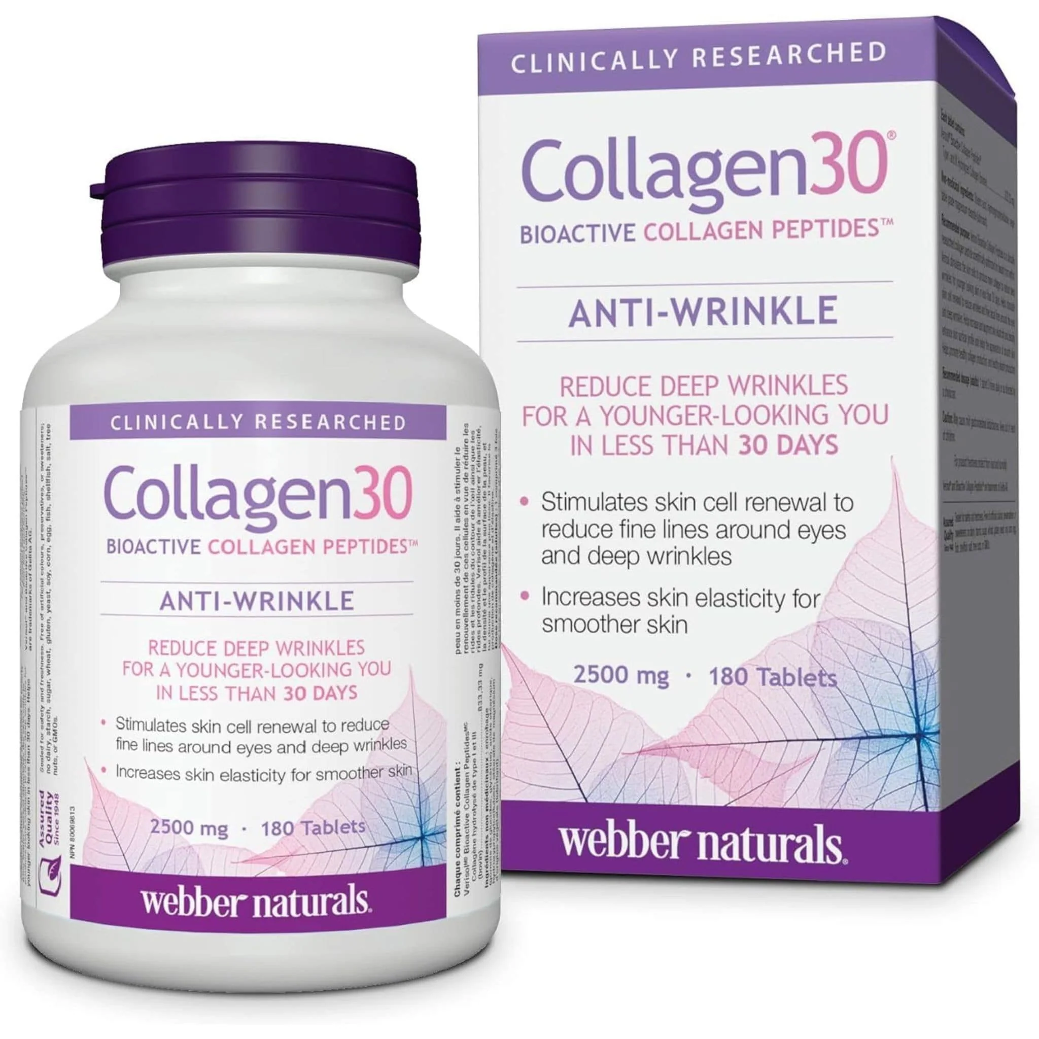 Webber Naturals Collagen 30, Anti-Wrinkle, 2500mg, 180 Tablets - Image 4