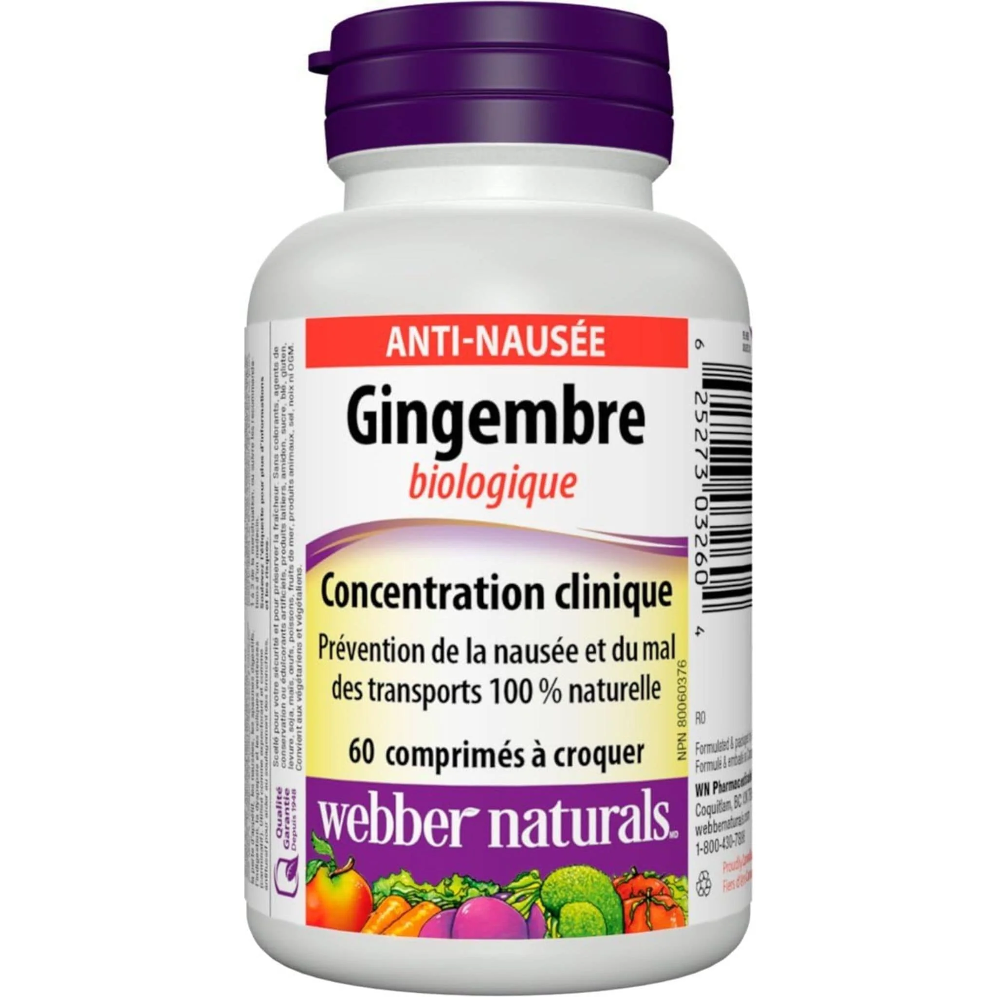 Webber Naturals Ginger Flu Defence Formula with Vitamin C, D3, & Zinc, 90 Chewable Tablets - Image 2