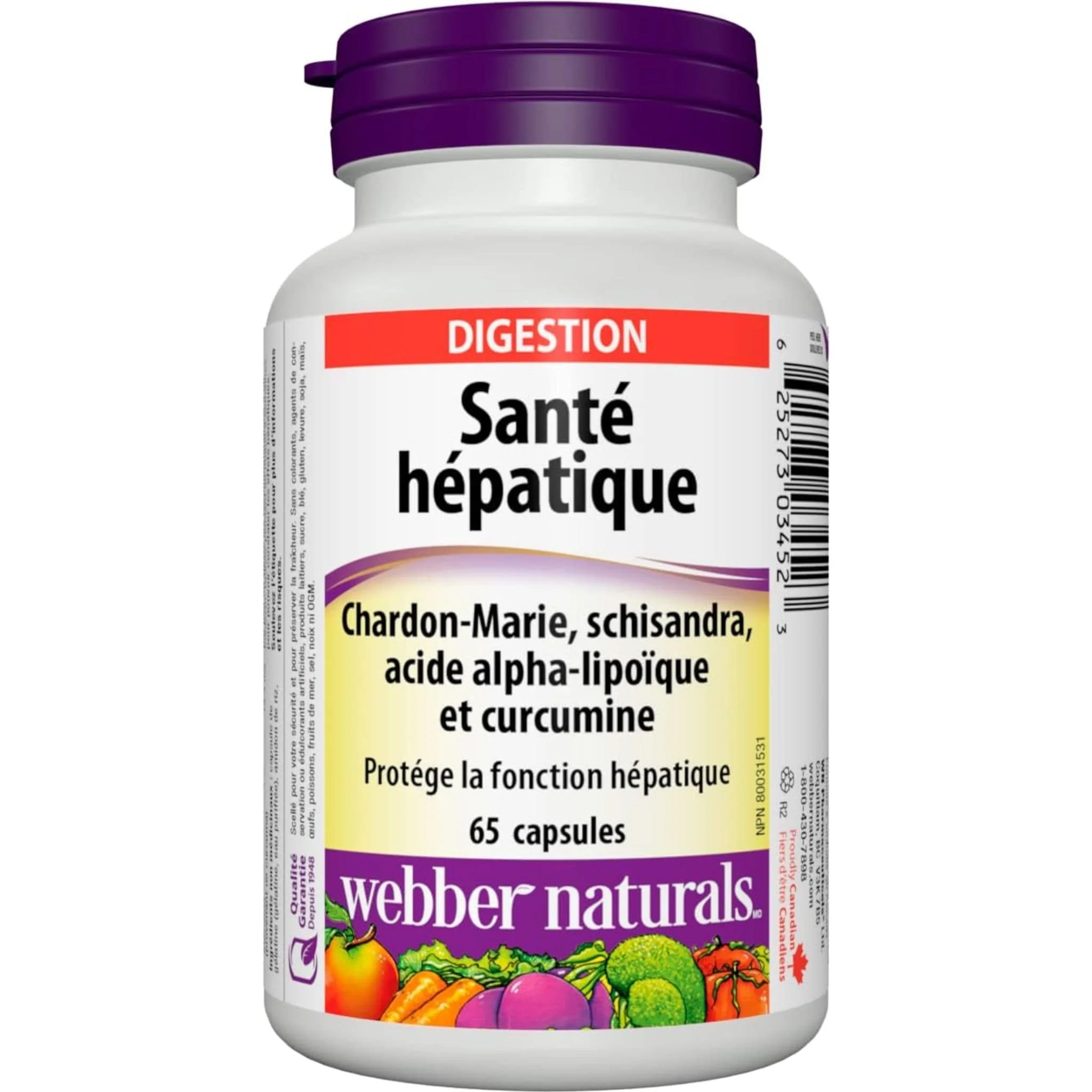 Webber Naturals Liver Health with Milk Thistle, Schisandra, Alpha Lipoic Acid and Turmeric, 65 Capsules - Image 2