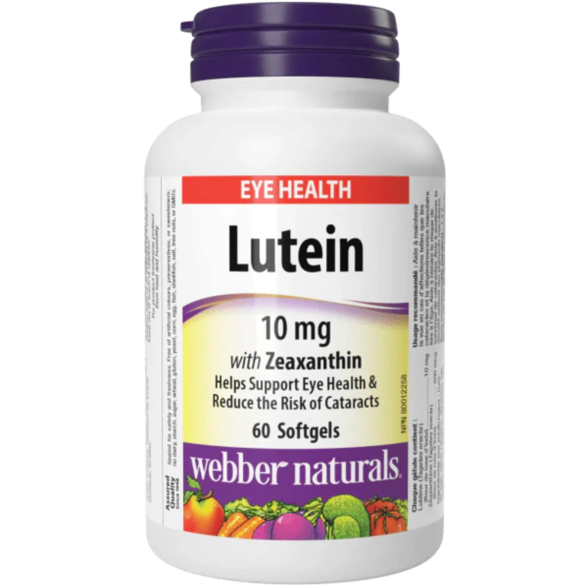 Webber Naturals Lutein 10mg with Zeaxanthin, 60 Softgels