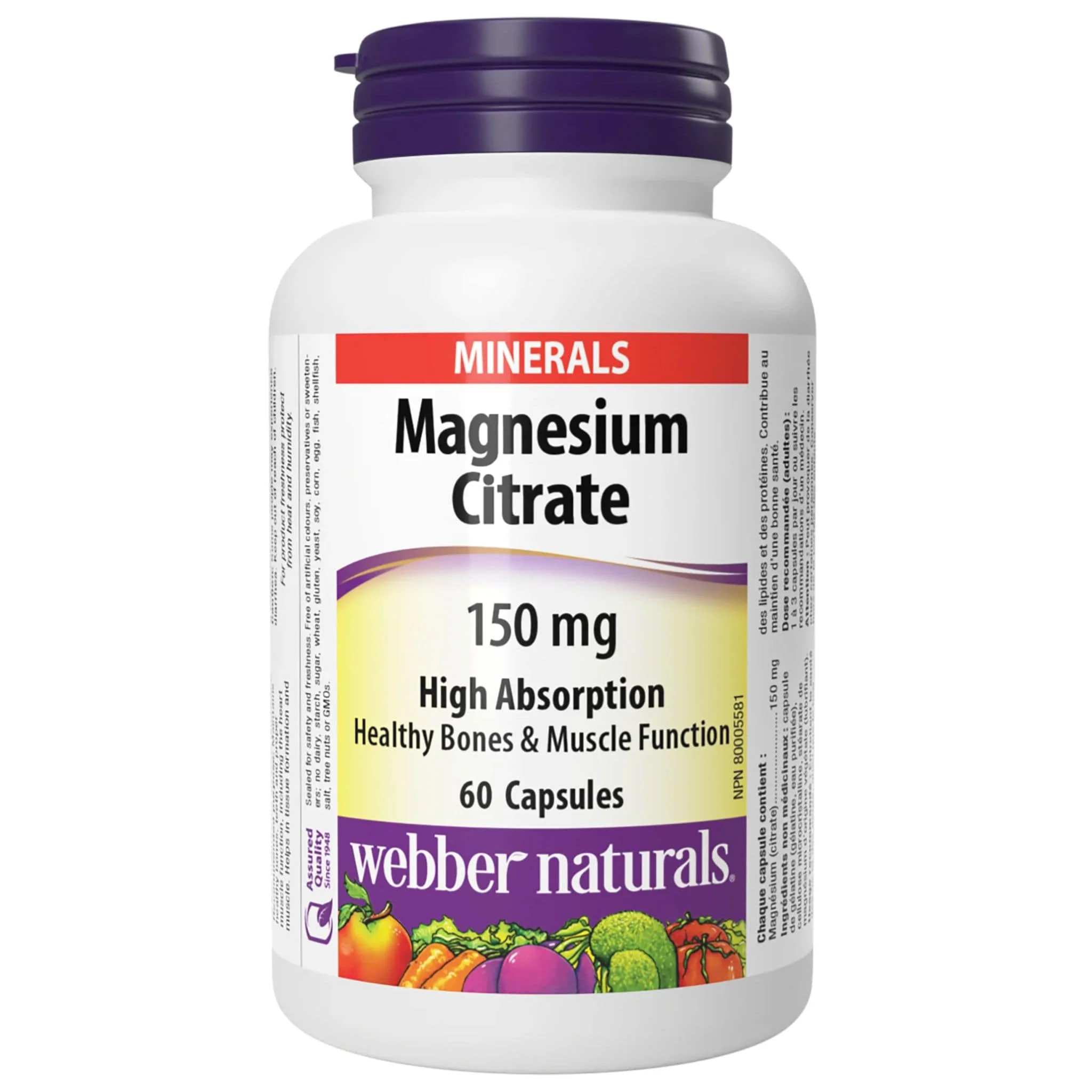 Webber Naturals Magnesium Citrate 150mg, High Absorption, 60-240 Capsules - Image 13