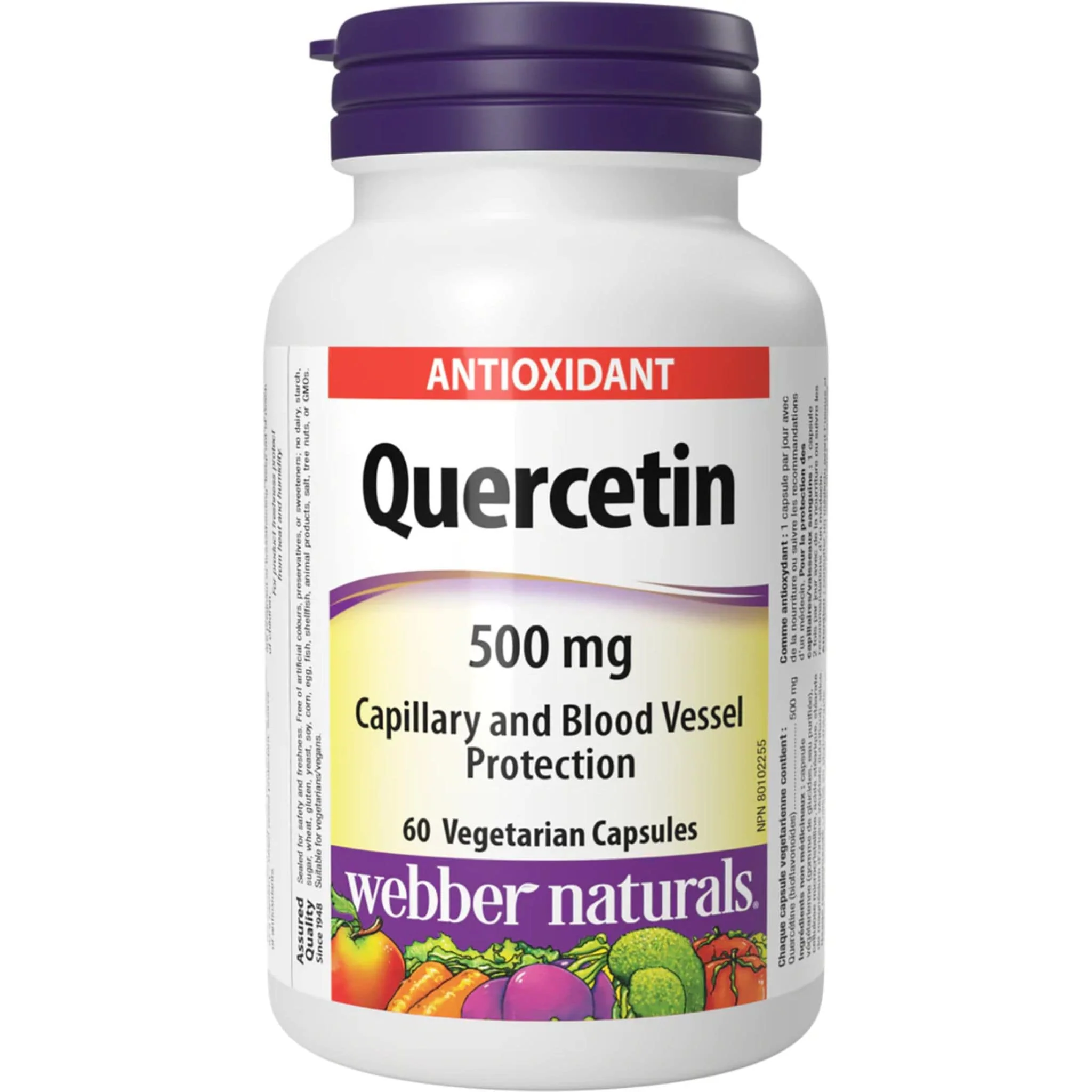 Webber Naturals Quercetin 500mg, 60 Vegetable Capsules