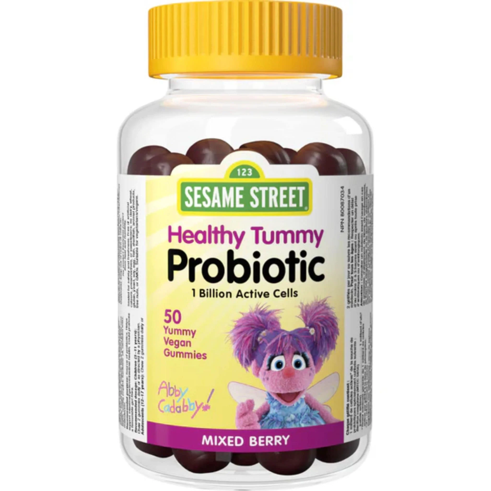 Webber Naturals Sesame Street Probiotic Gummy, Natural Mixed Berry, 50 Gummies